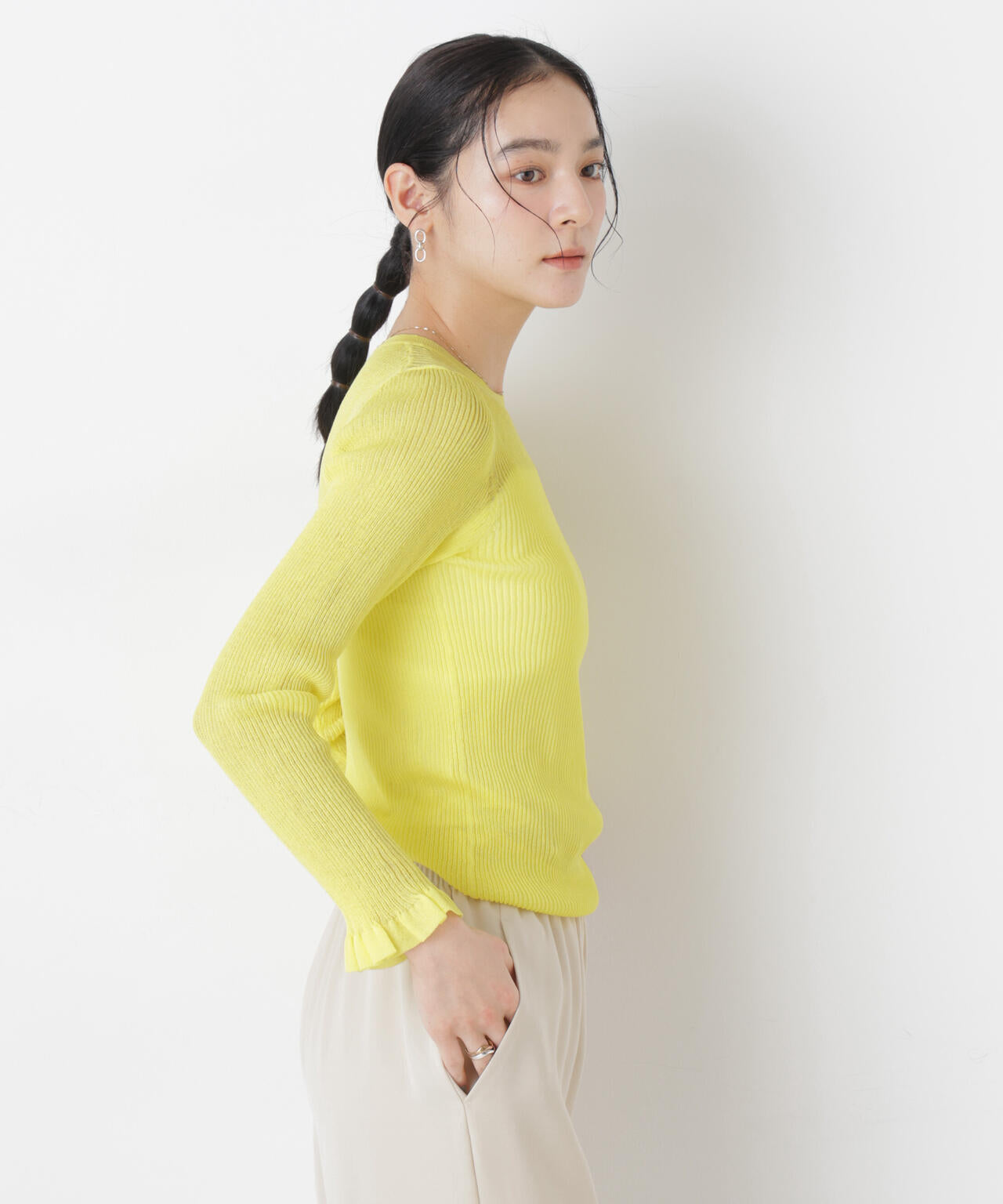 シアーリブフリルカフニット 6696122304