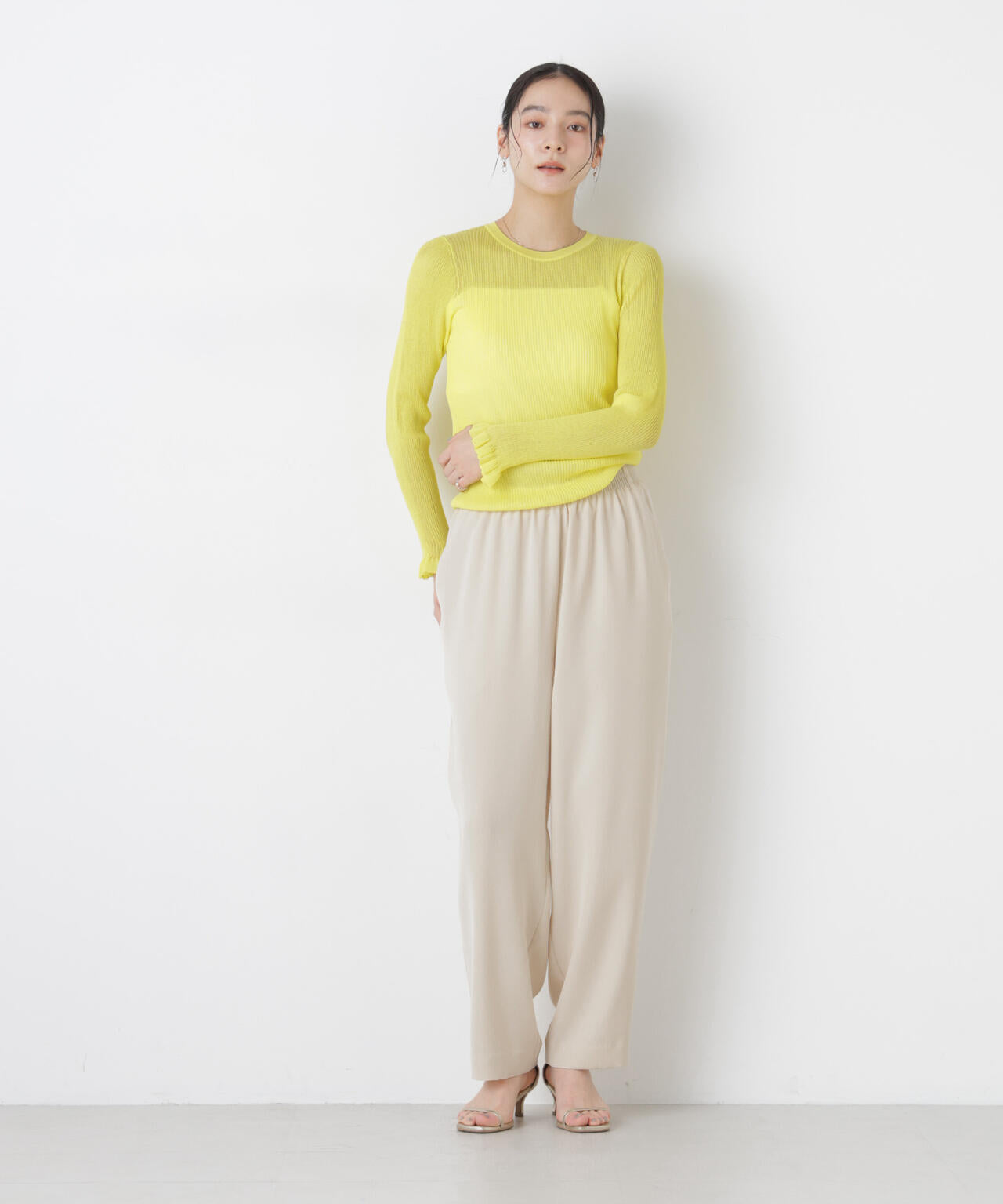 シアーリブフリルカフニット 6696122304