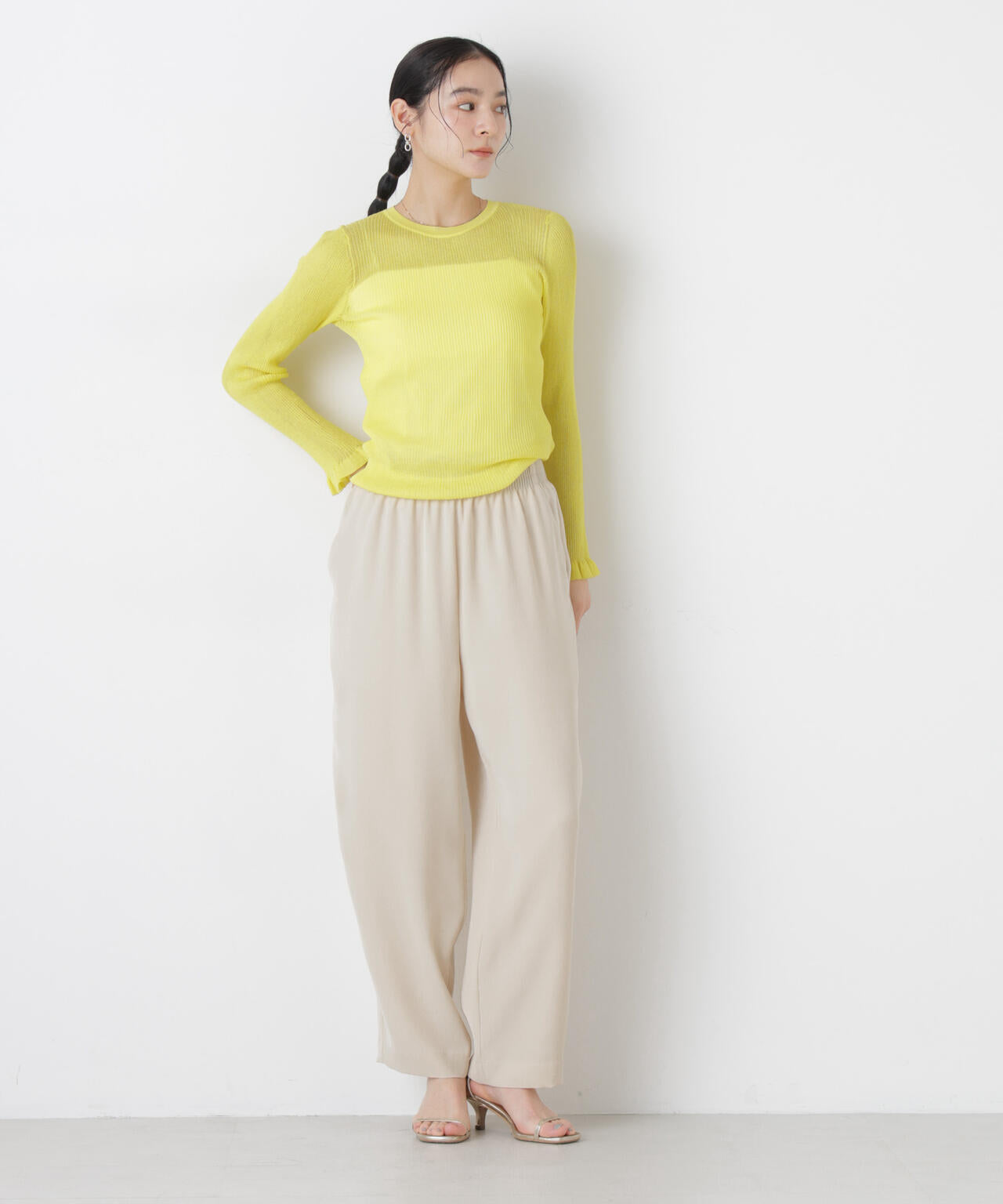 シアーリブフリルカフニット 6696122304