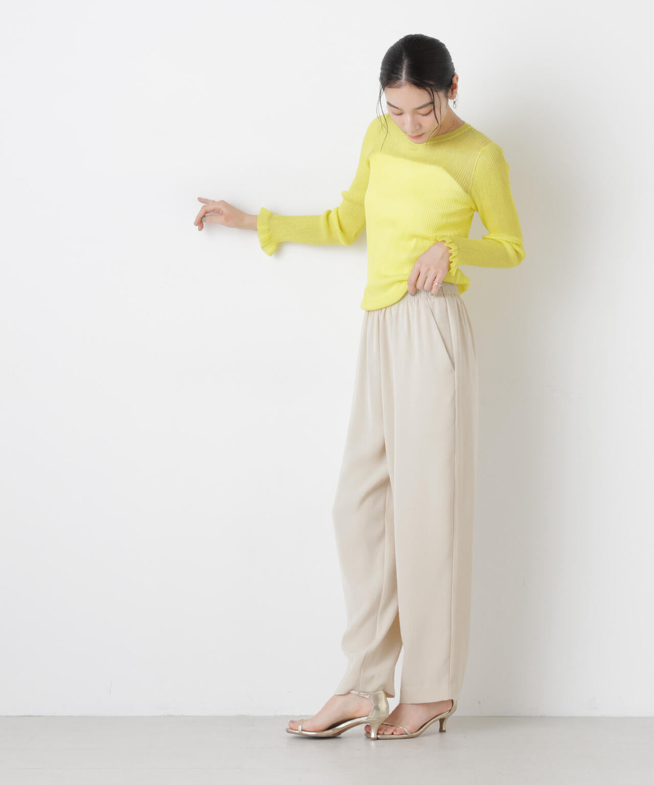 シアーリブフリルカフニット 6696122304