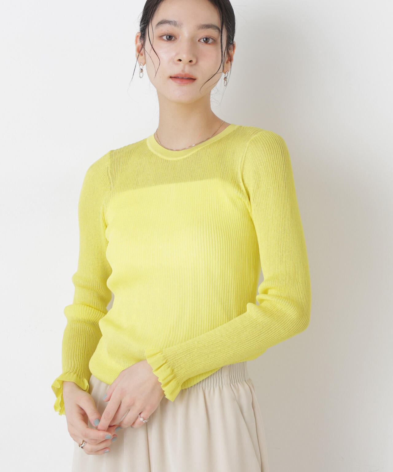 シアーリブフリルカフニット 6696122304