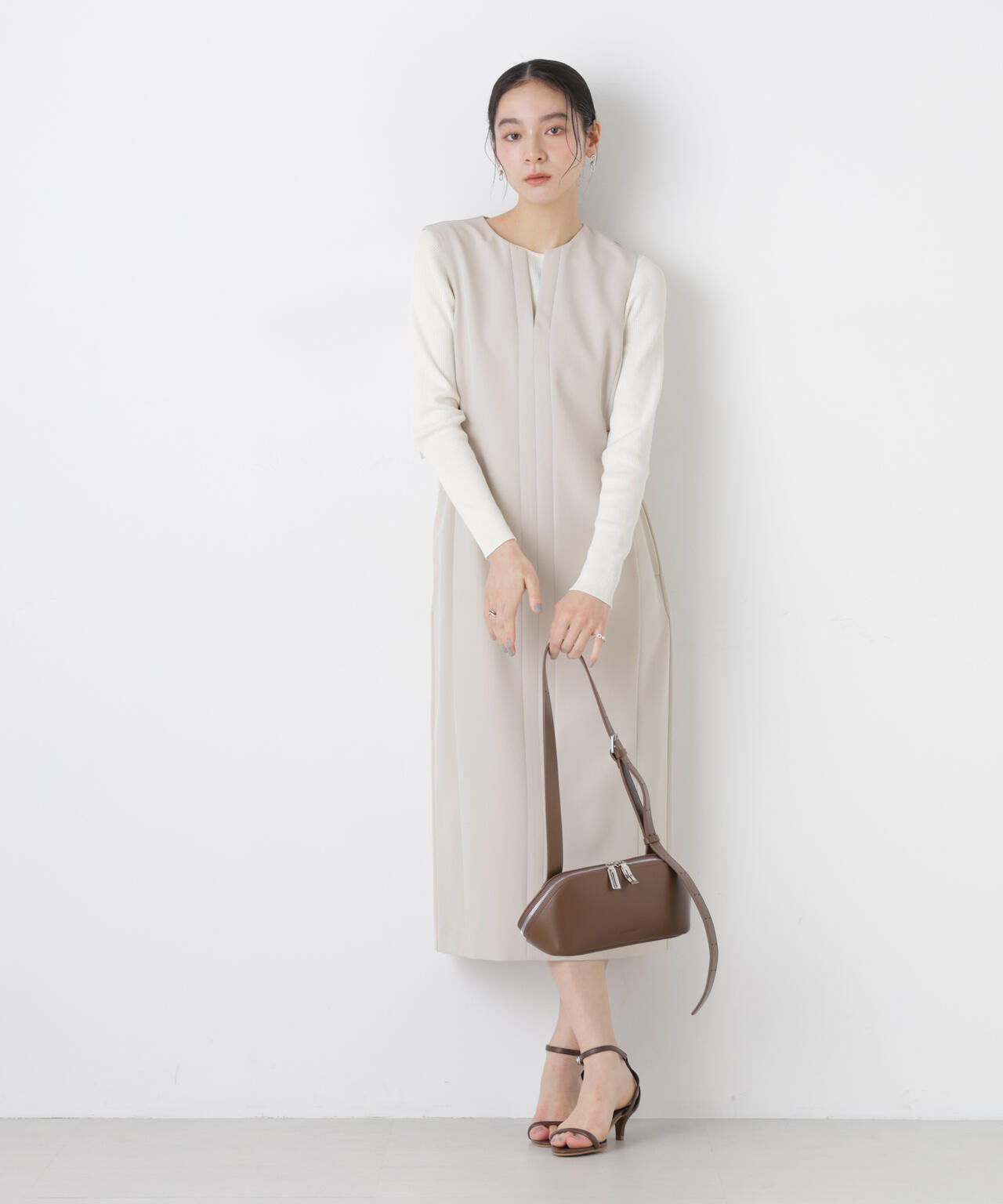 ウォッシャブルハイツイストボートネックリブニット 6696122307