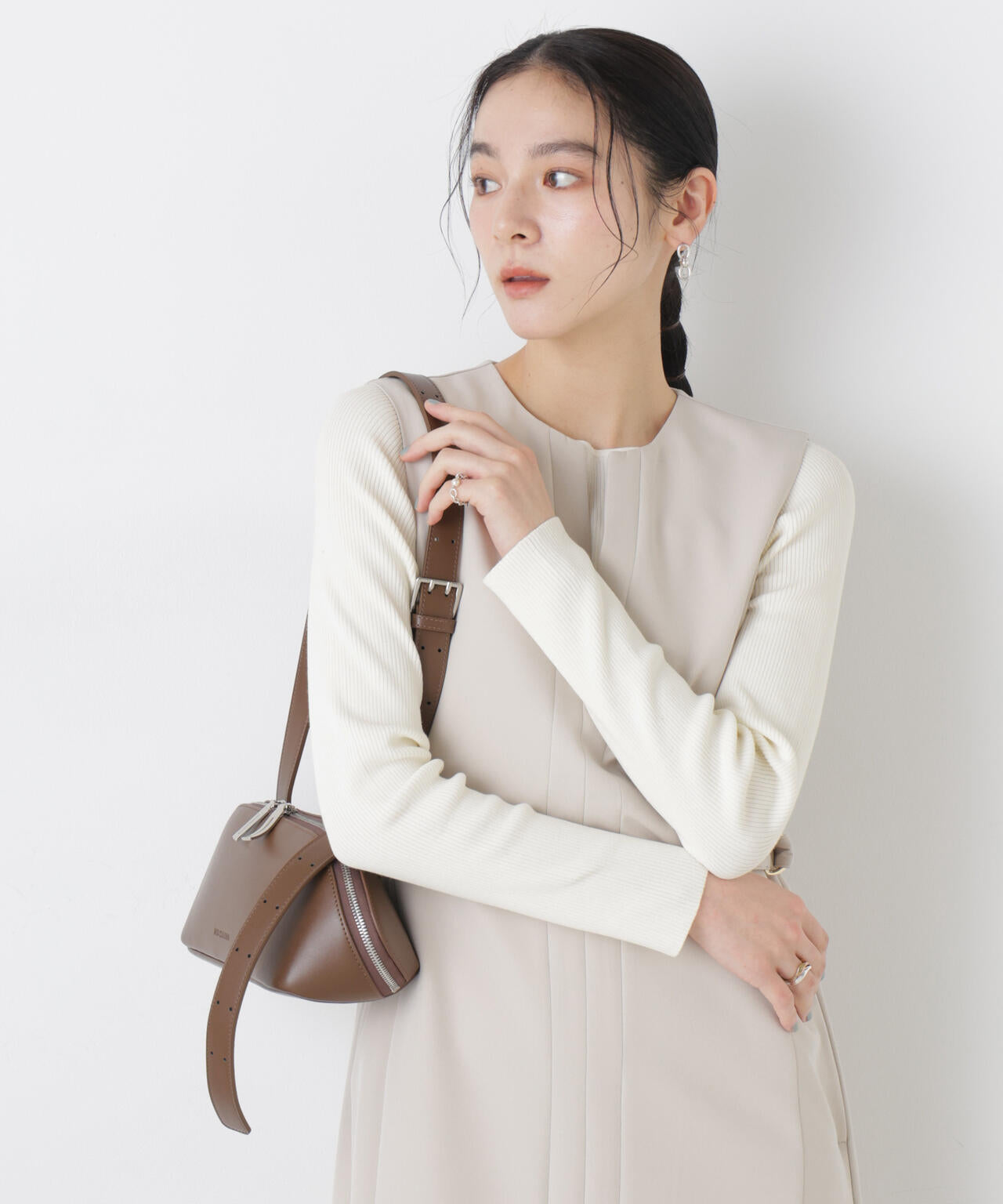 ウォッシャブル ハイツイスト ボートネック リブニット