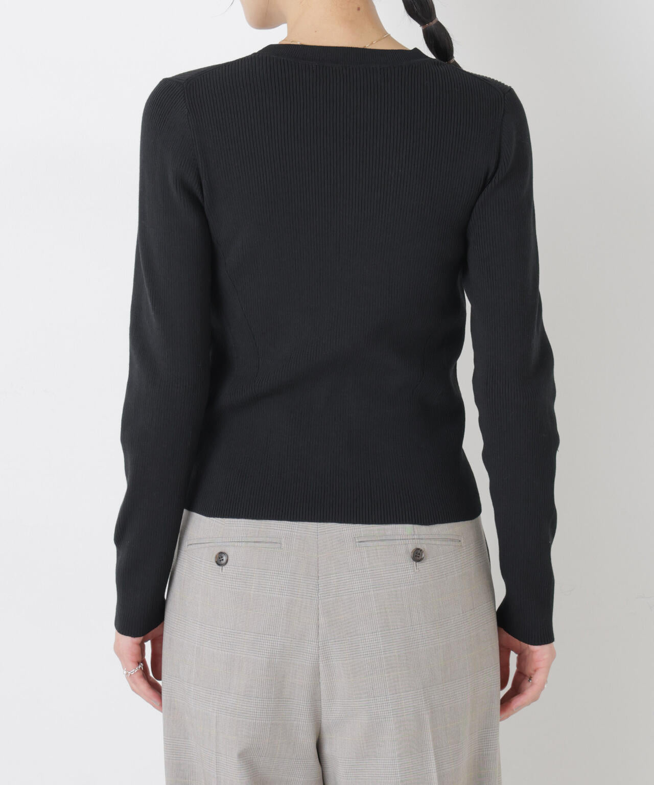 ウォッシャブルハイツイストVネックリブカーディガン 6696122308