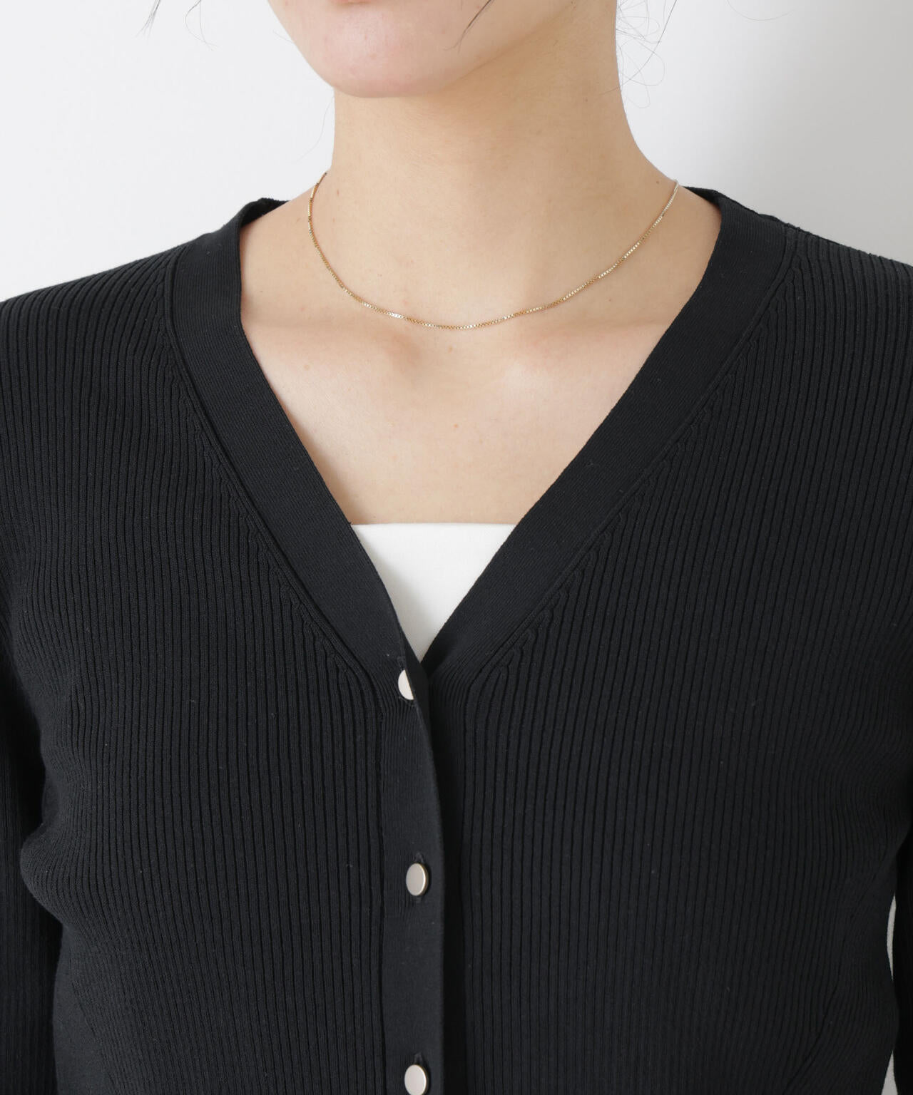 ウォッシャブルハイツイストVネックリブカーディガン 6696122308