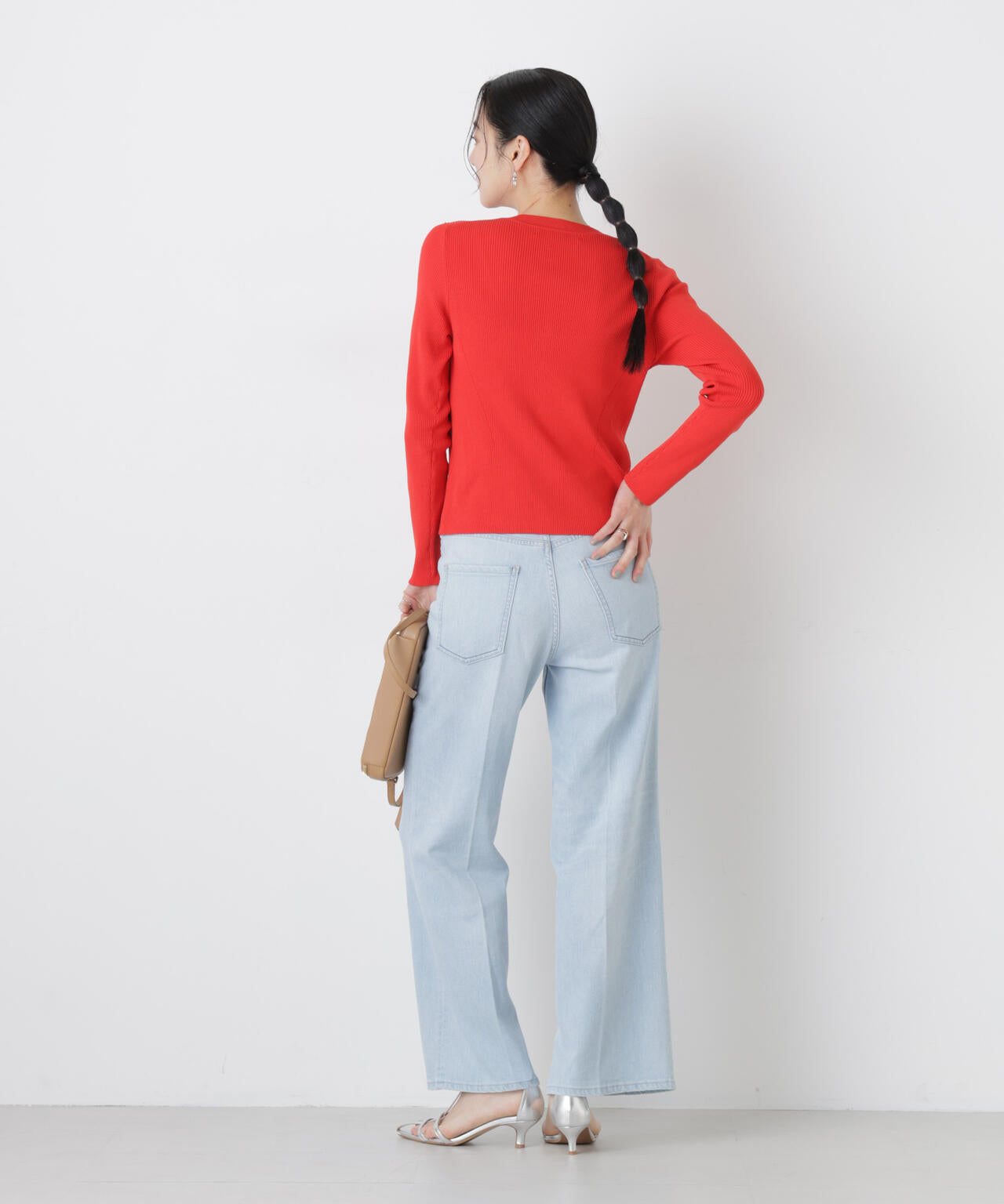 ウォッシャブルハイツイストVネックリブカーディガン 6696122308