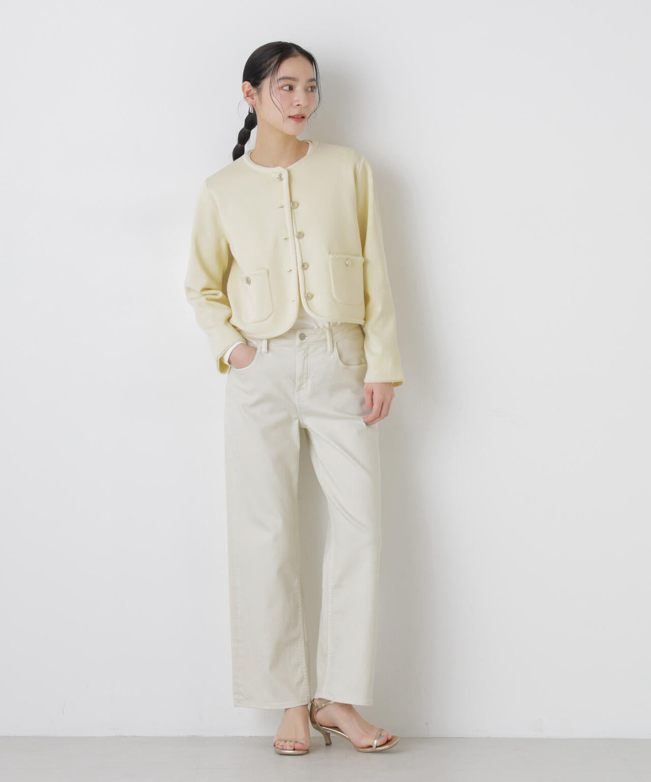 ゴールドボタンニットジャケット 6696122311