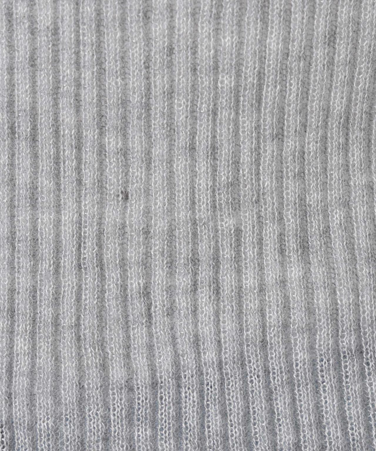 バイカラーシアーリブ衿付きカーディガン 6696122315