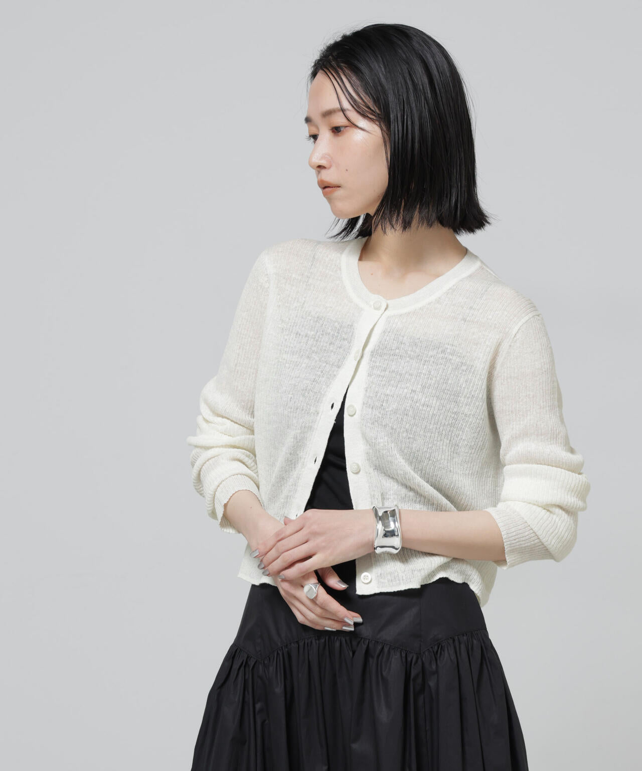 European Flax リブカーディガン 6696122320