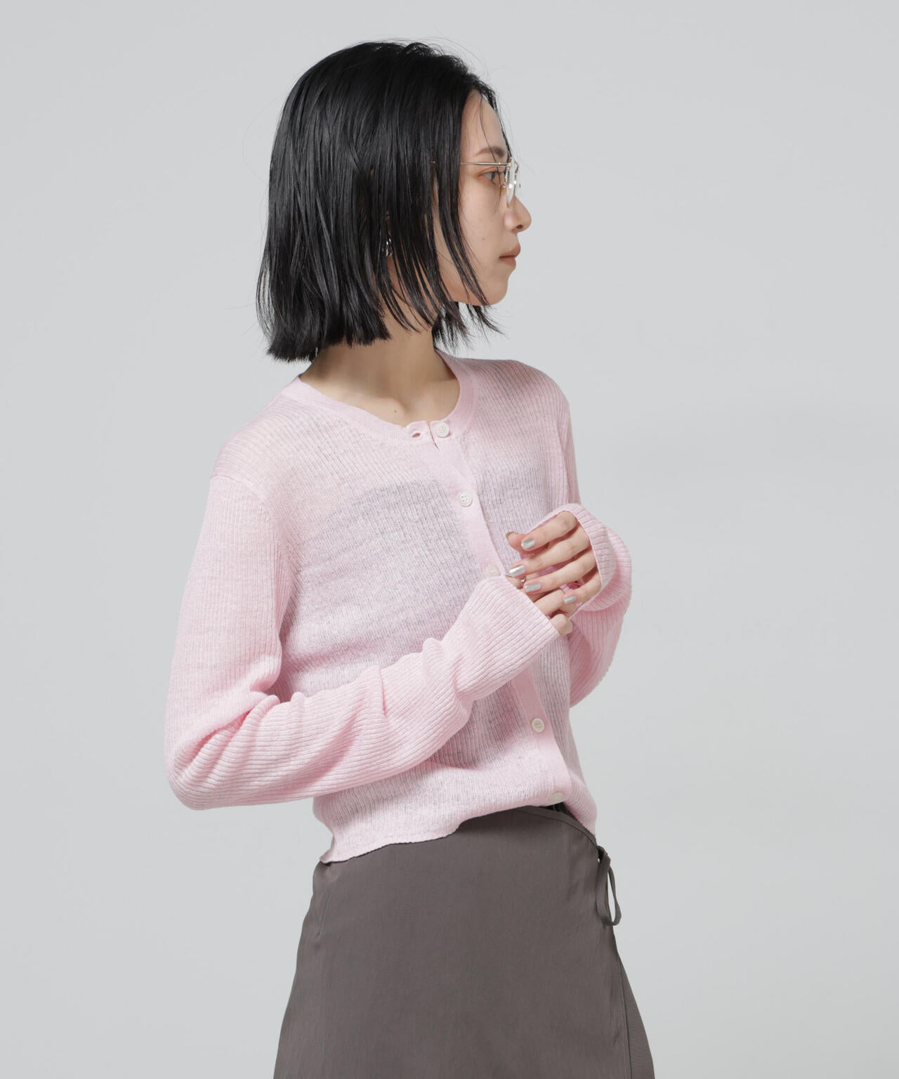 European Flax リブカーディガン 6696122320