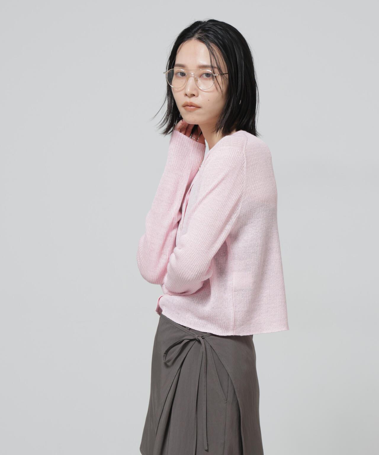 European Flax リブカーディガン 6696122320