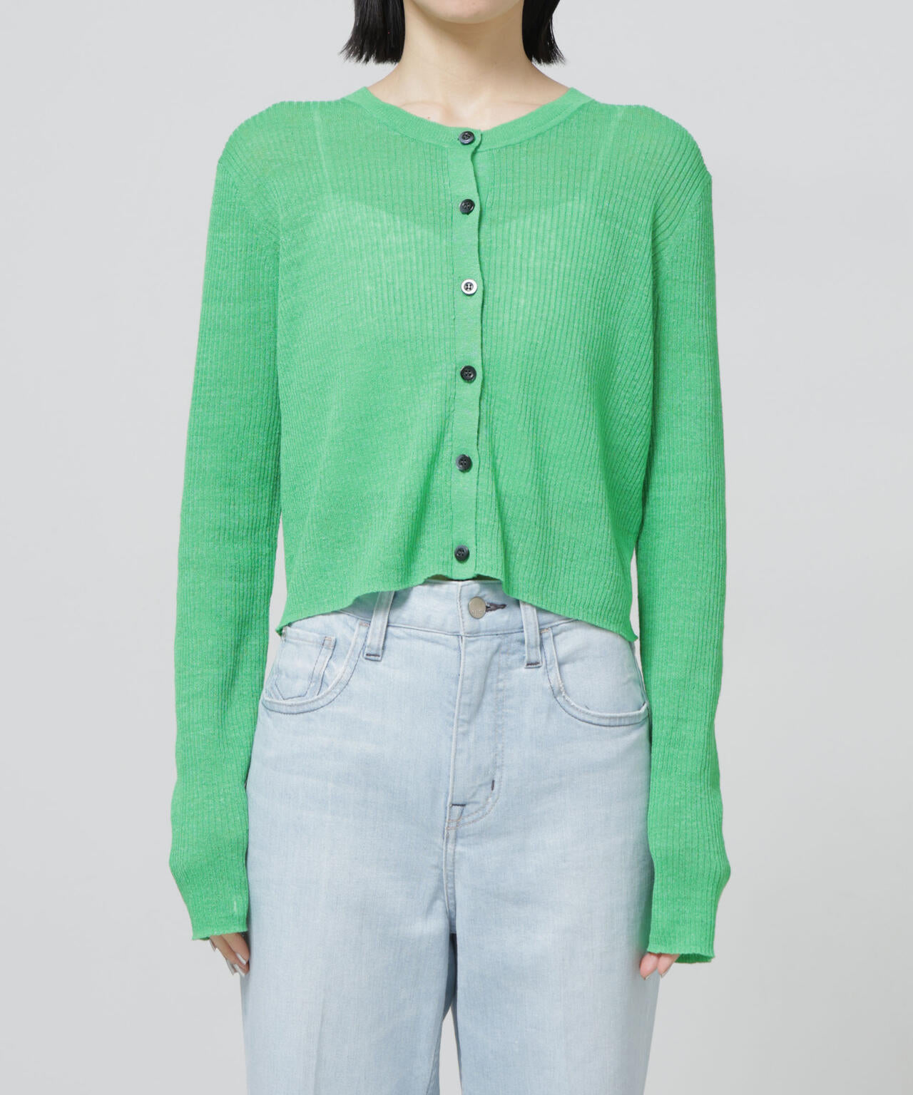 European Flax リブカーディガン 6696122320