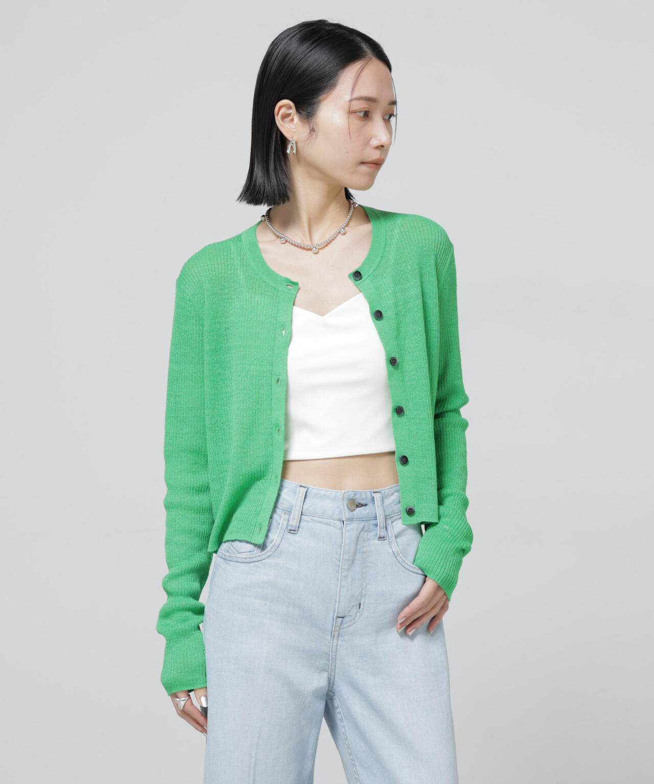 European Flax リブカーディガン 6696122320