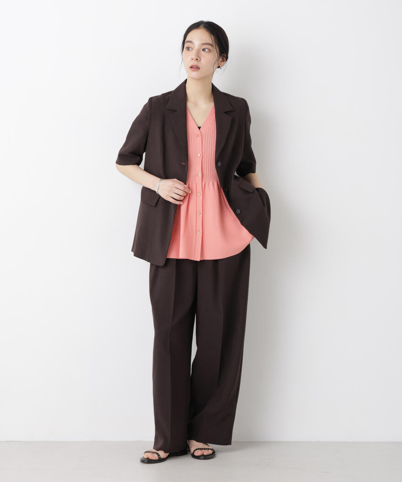 SUMMER VEIL KNIT ペプラムニットカーディガン 6696122322