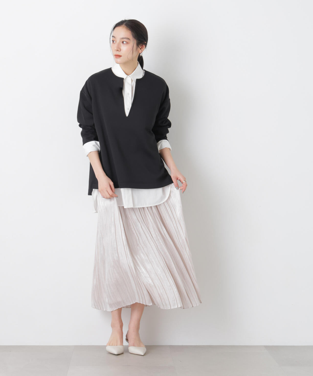 ダンボールカットキーネックスリットトップス 6696123300