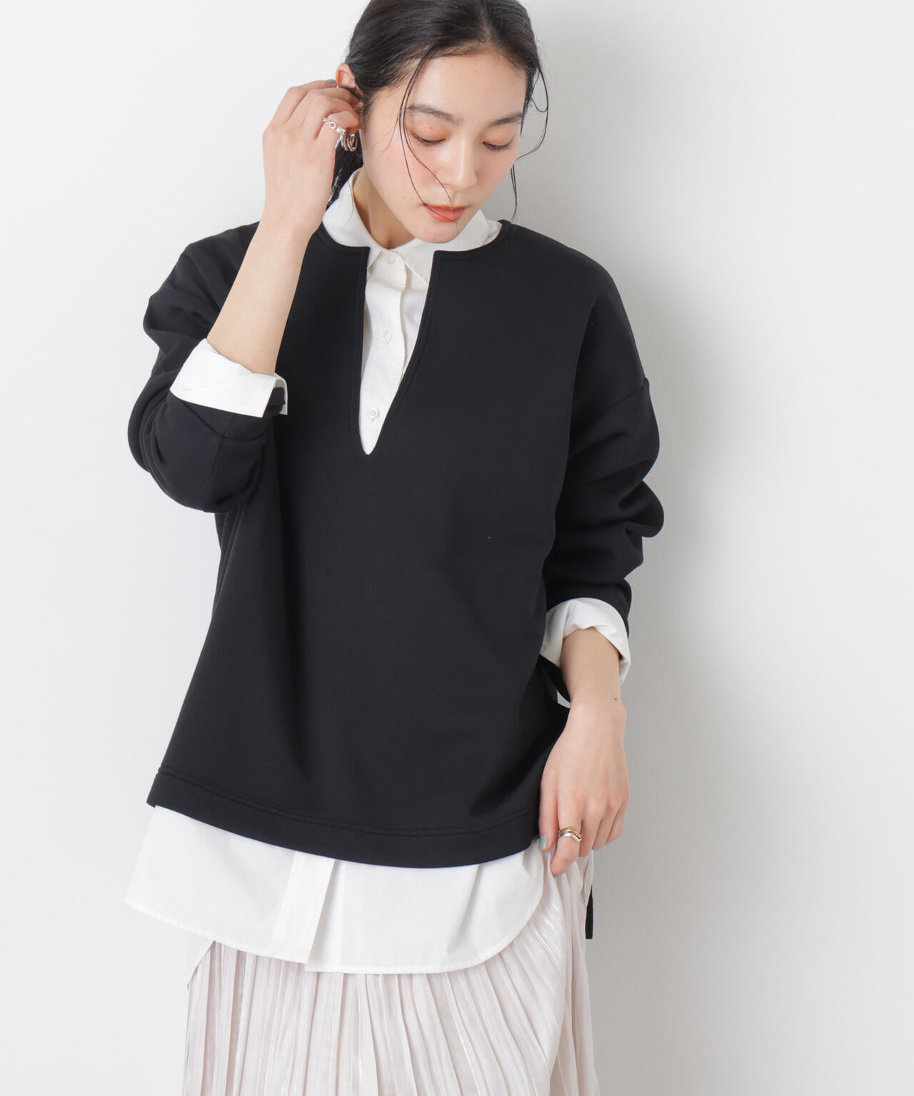 ダンボールカットキーネックスリットトップス 6696123300