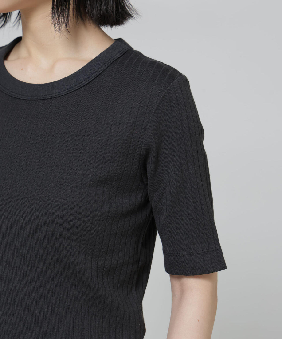 Anti Soaked(R) 汗染み防止クルーネックリブTシャツ 6696124304