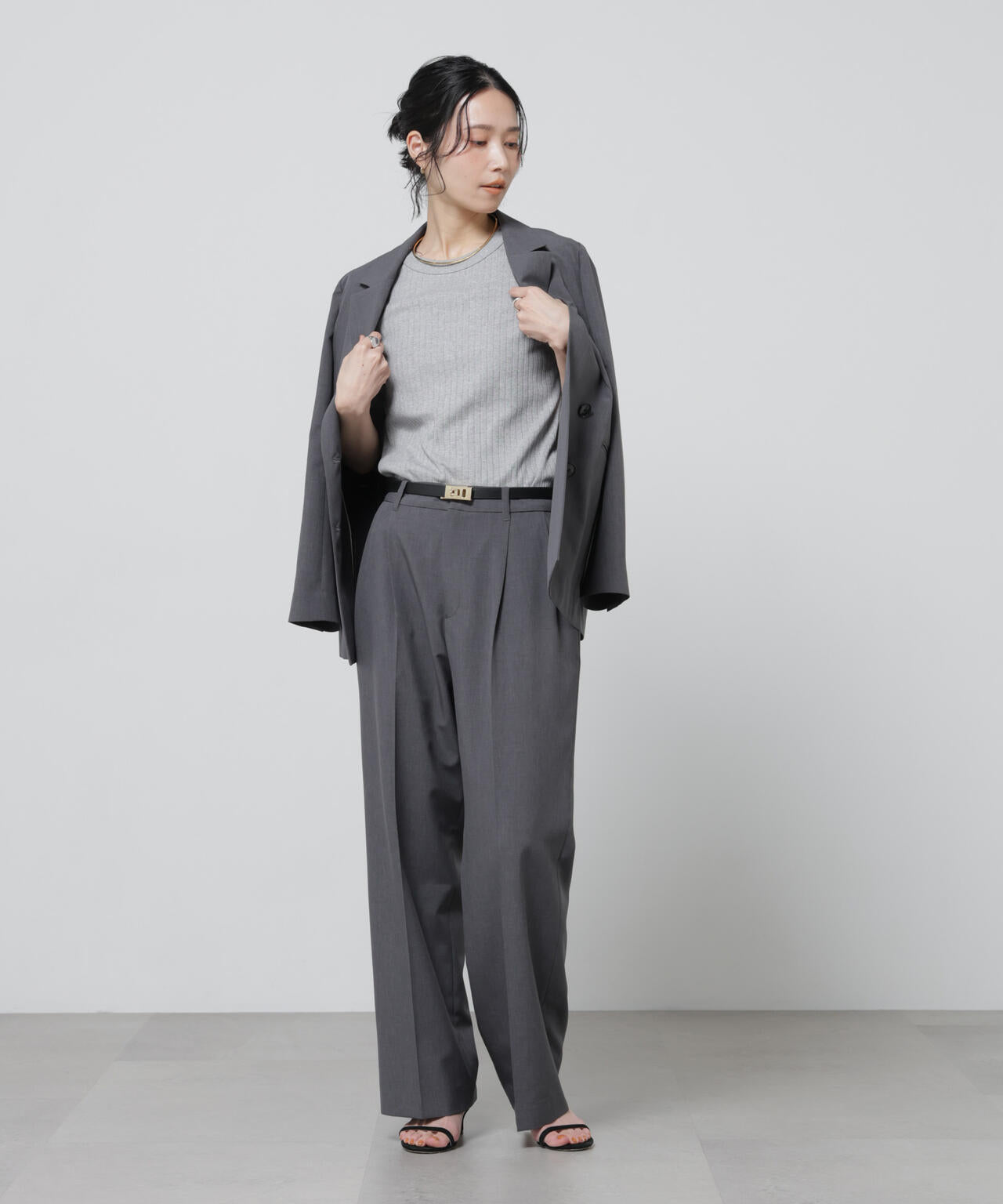 Anti Soaked(R) 汗染み防止クルーネックリブTシャツ 6696124304