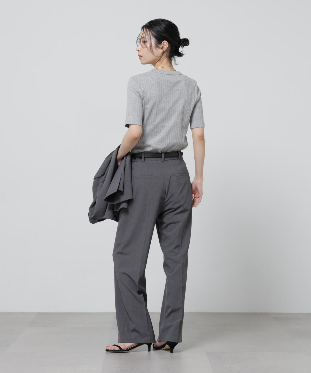 Anti Soaked(R) 汗染み防止クルーネックリブTシャツ 6696124304