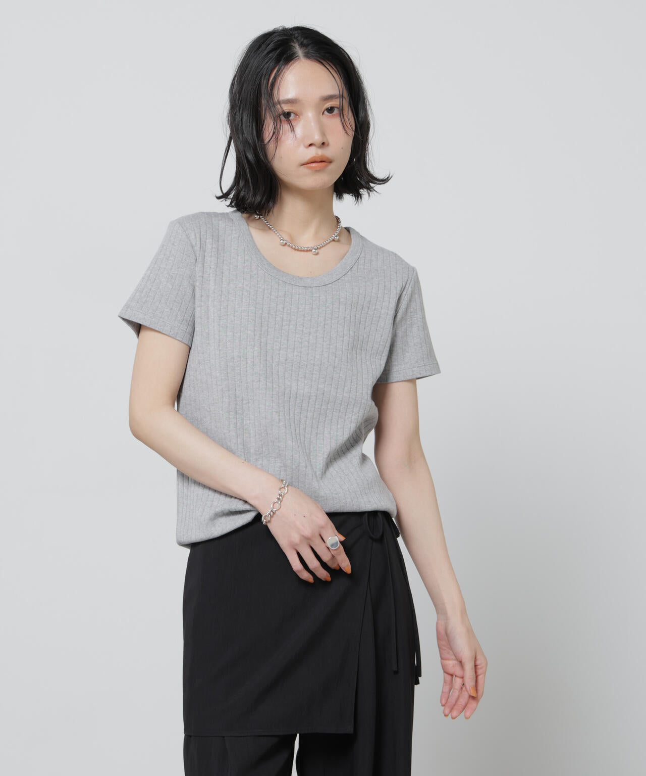 Anti Soaked(R) 汗染み防止コンパクトリブTシャツ 6696124305
