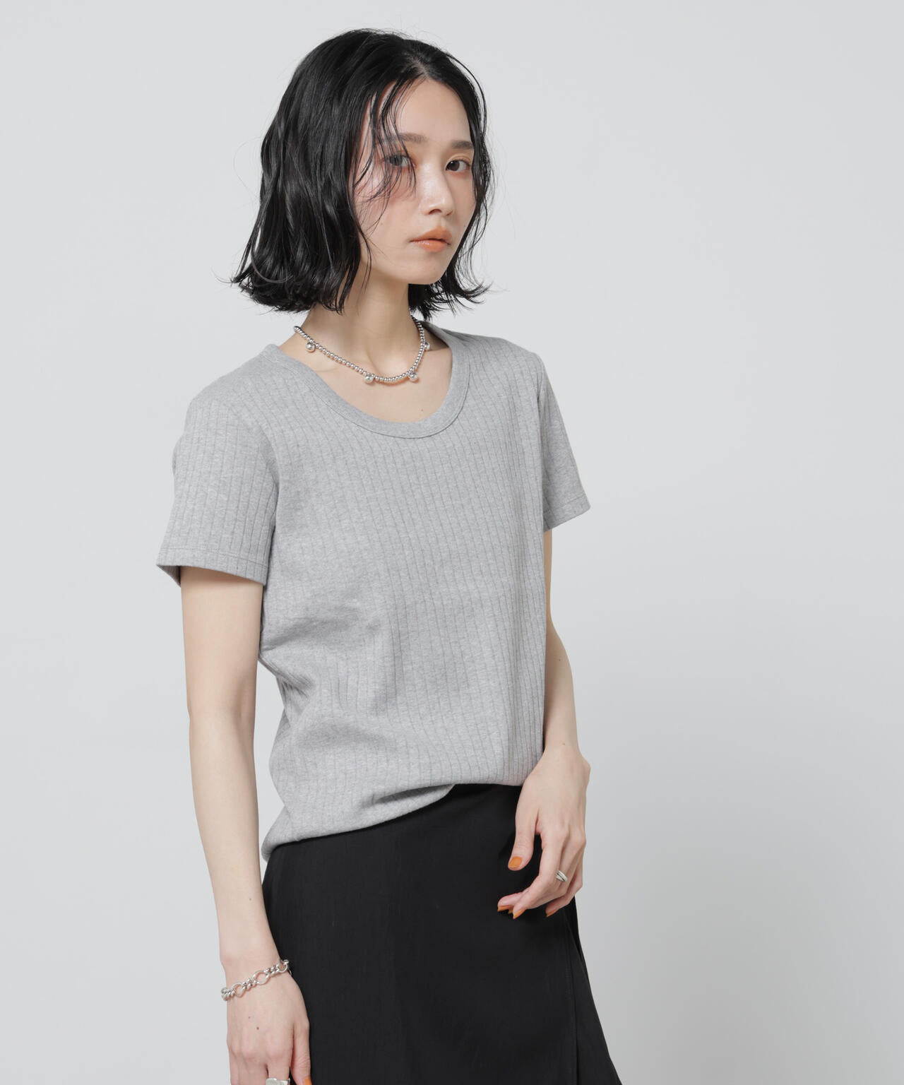 Anti Soaked(R) 汗染み防止コンパクトリブTシャツ 6696124305