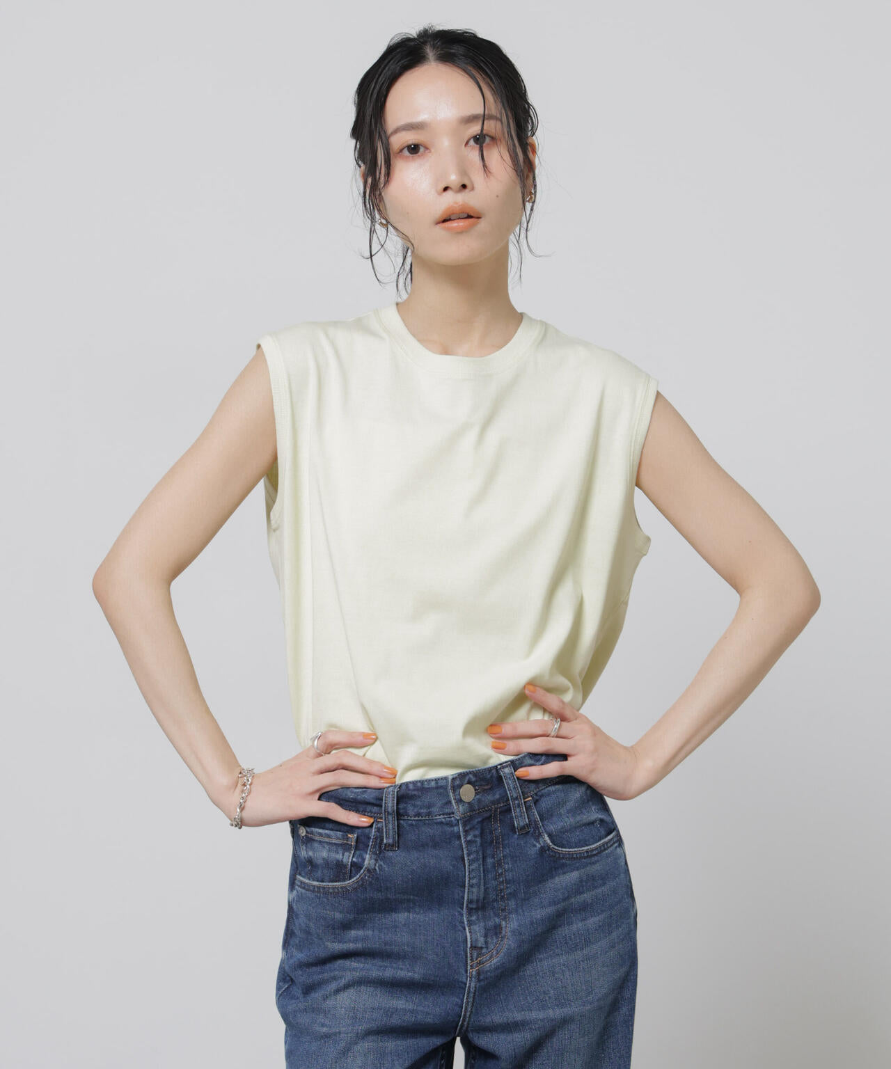 Anti Soaked(R) 汗染み防止カラフルノースリTシャツ 6696124307