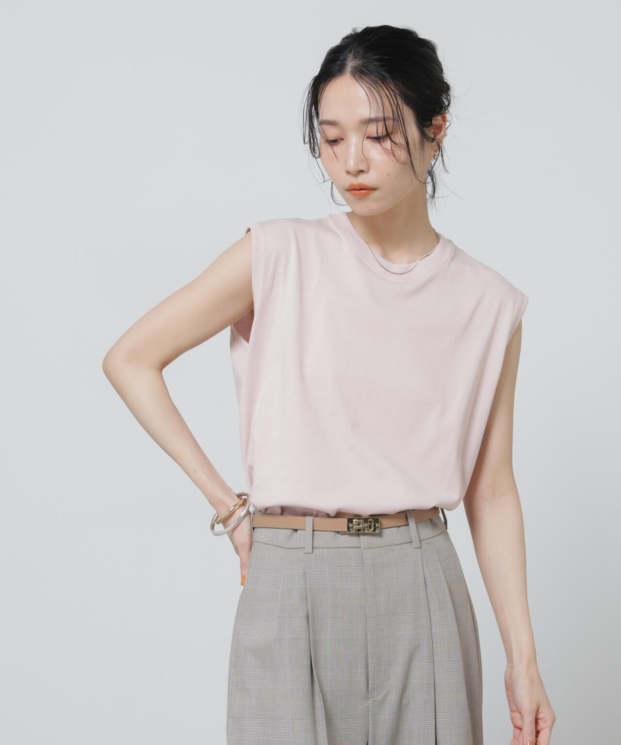 Anti Soaked(R) 汗染み防止カラフルノースリTシャツ 6696124307