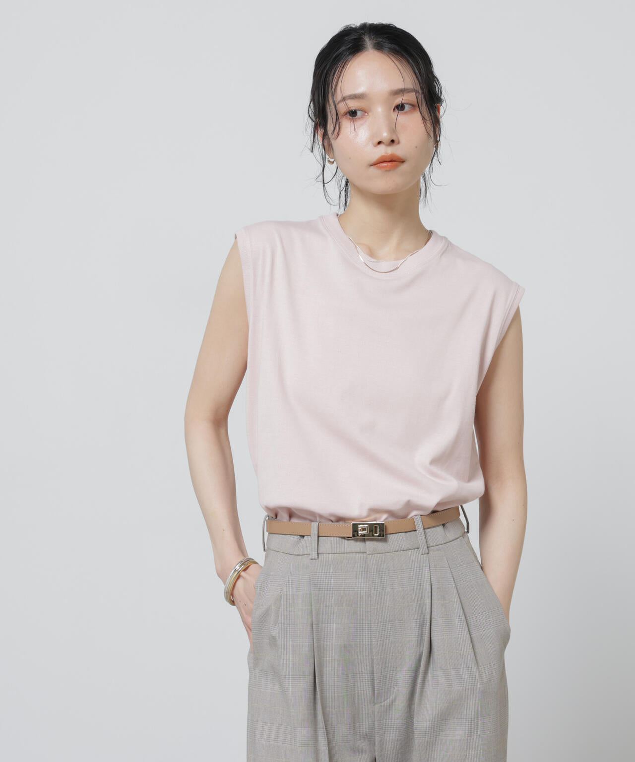 Anti Soaked(R) 汗染み防止 カラフル ノースリ Tシャツ