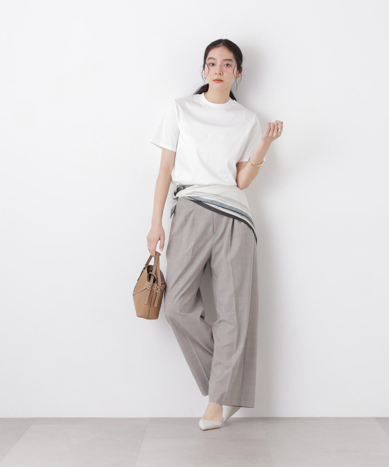 DressT/シルケットスムースモックネックTシャツ 6696124309
