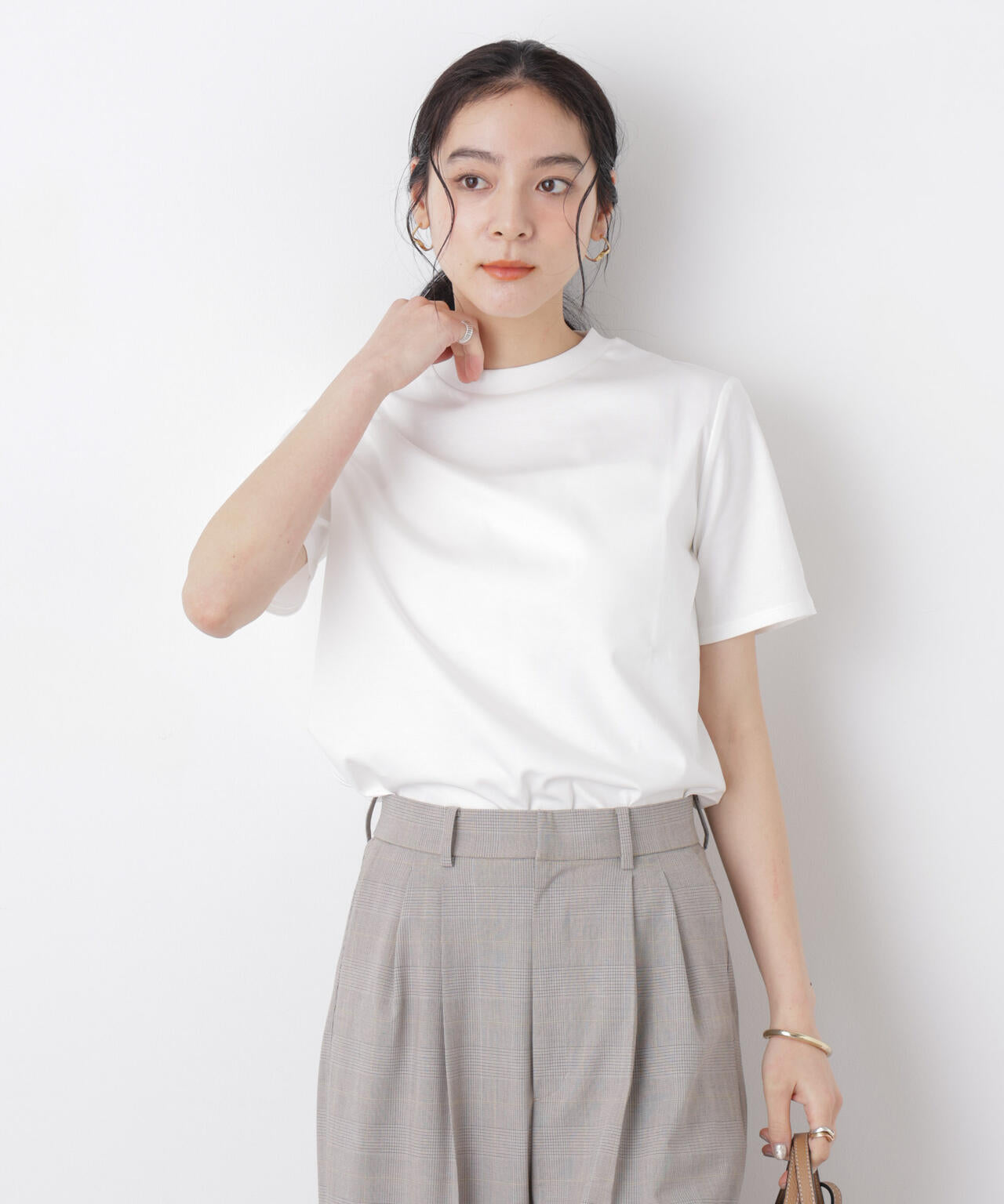 DressT/シルケットスムースモックネックTシャツ 6696124309