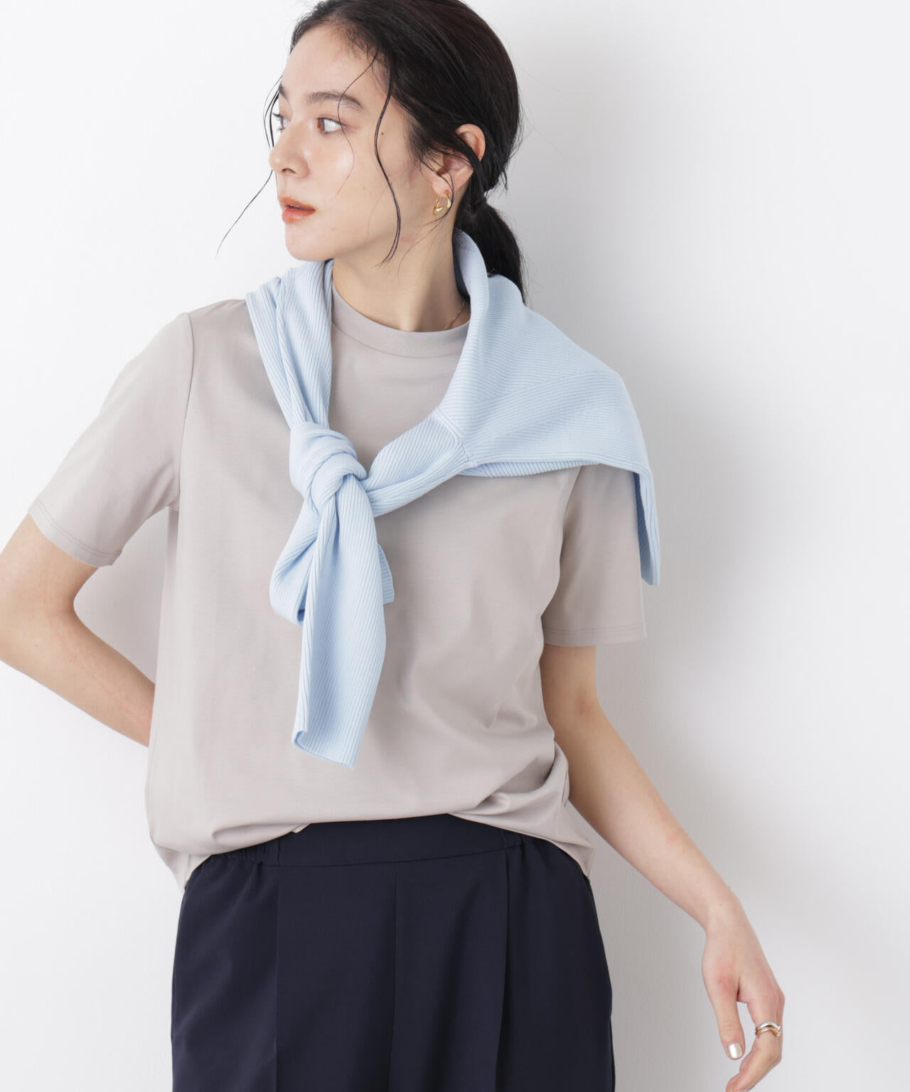 DressT/シルケットスムースモックネックTシャツ 6696124309