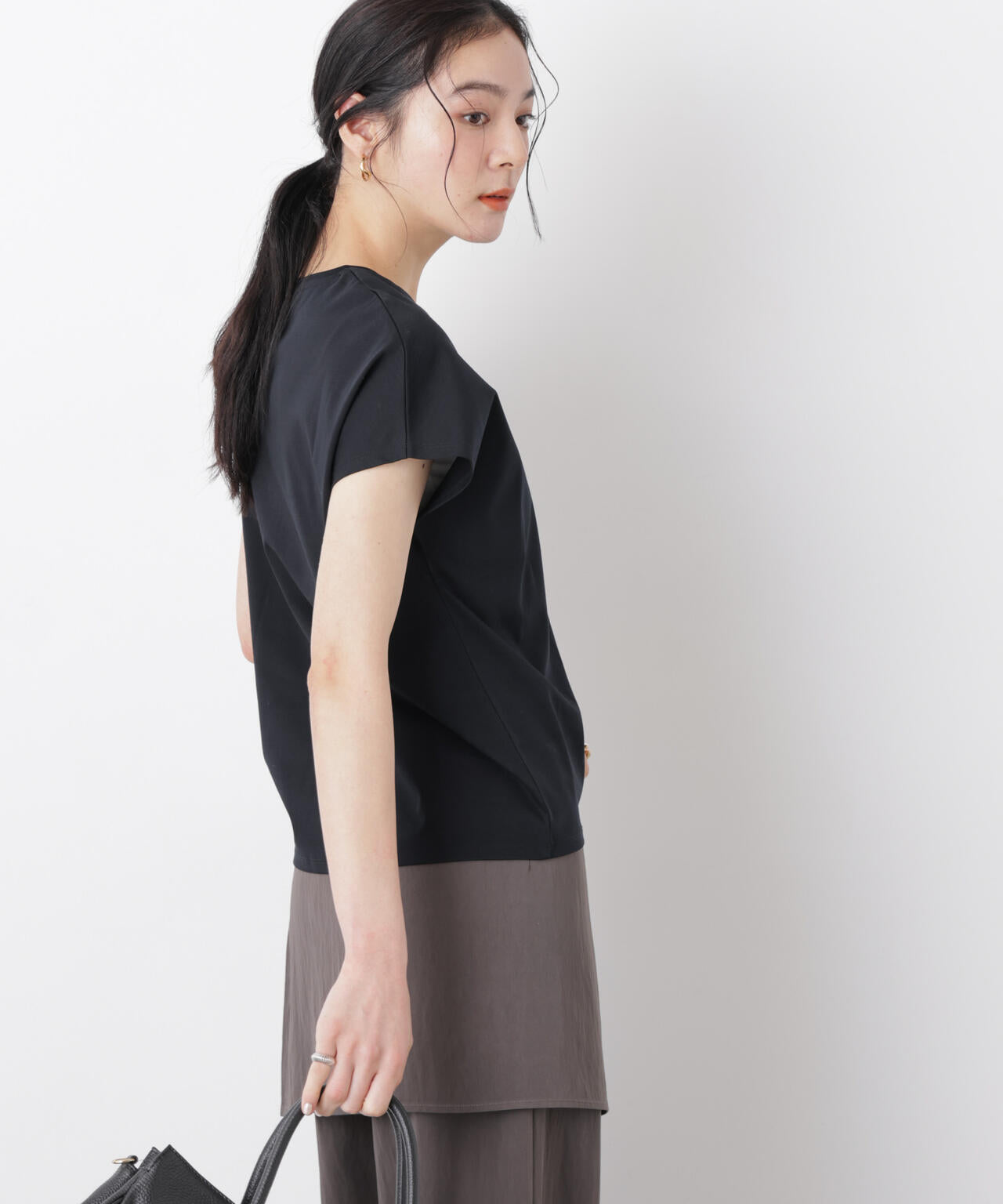 DressT/シルケットスムースVネックソフトドルマンTシャツ 6696124310