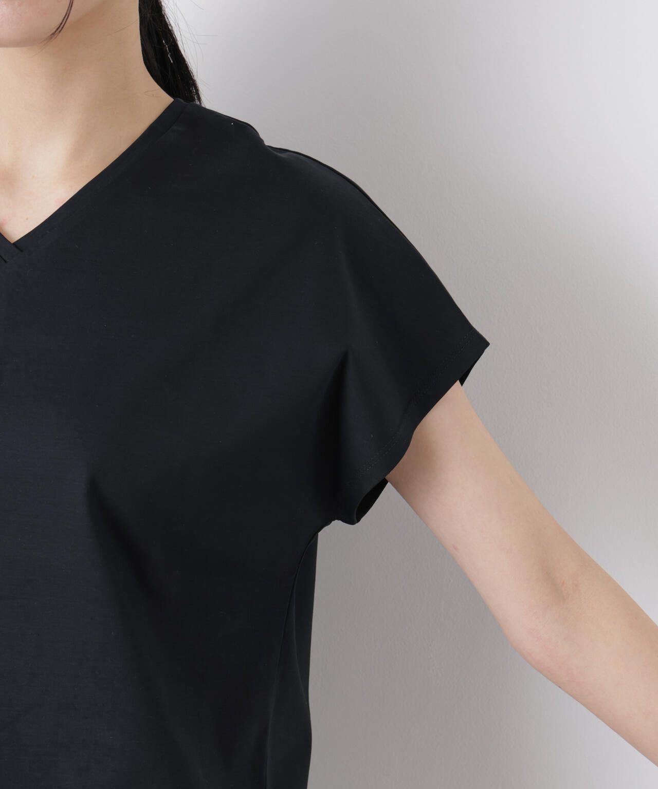 DressT/シルケットスムースVネックソフトドルマンTシャツ 6696124310
