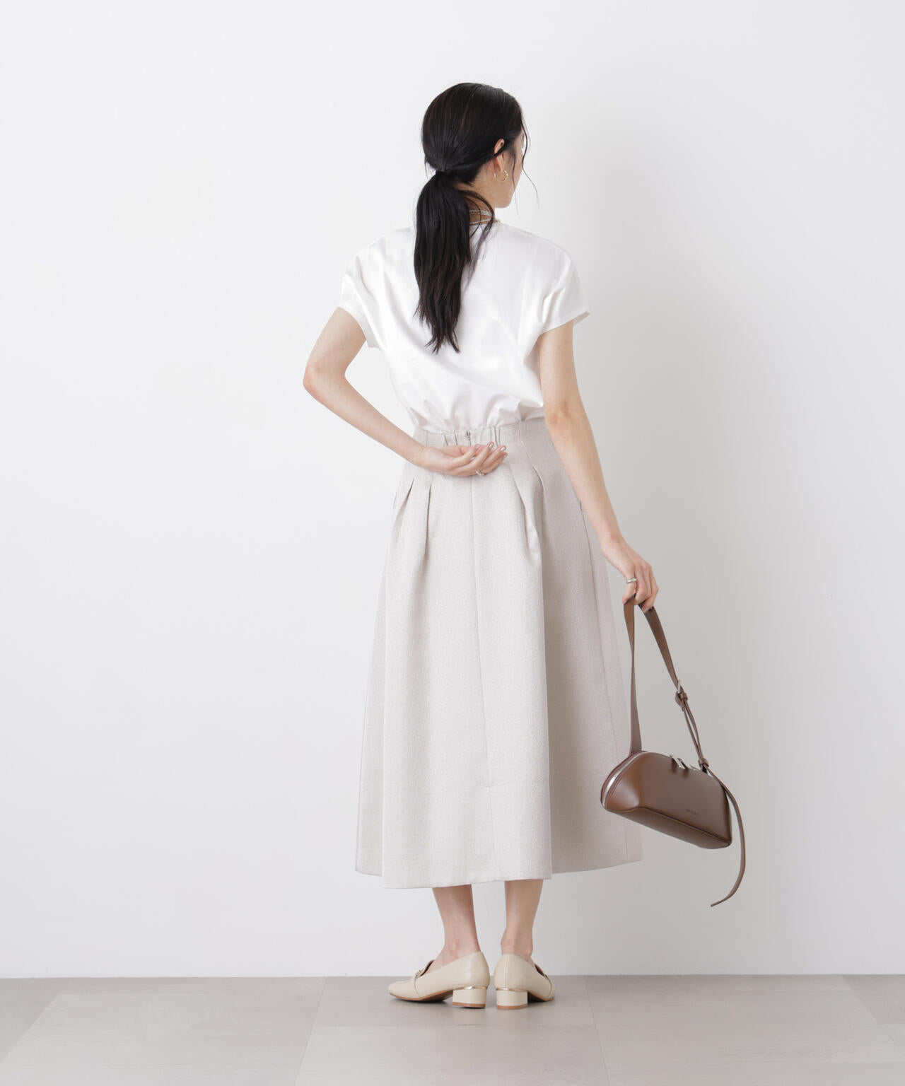 DressT/シルケットスムースVネックソフトドルマンTシャツ 6696124310