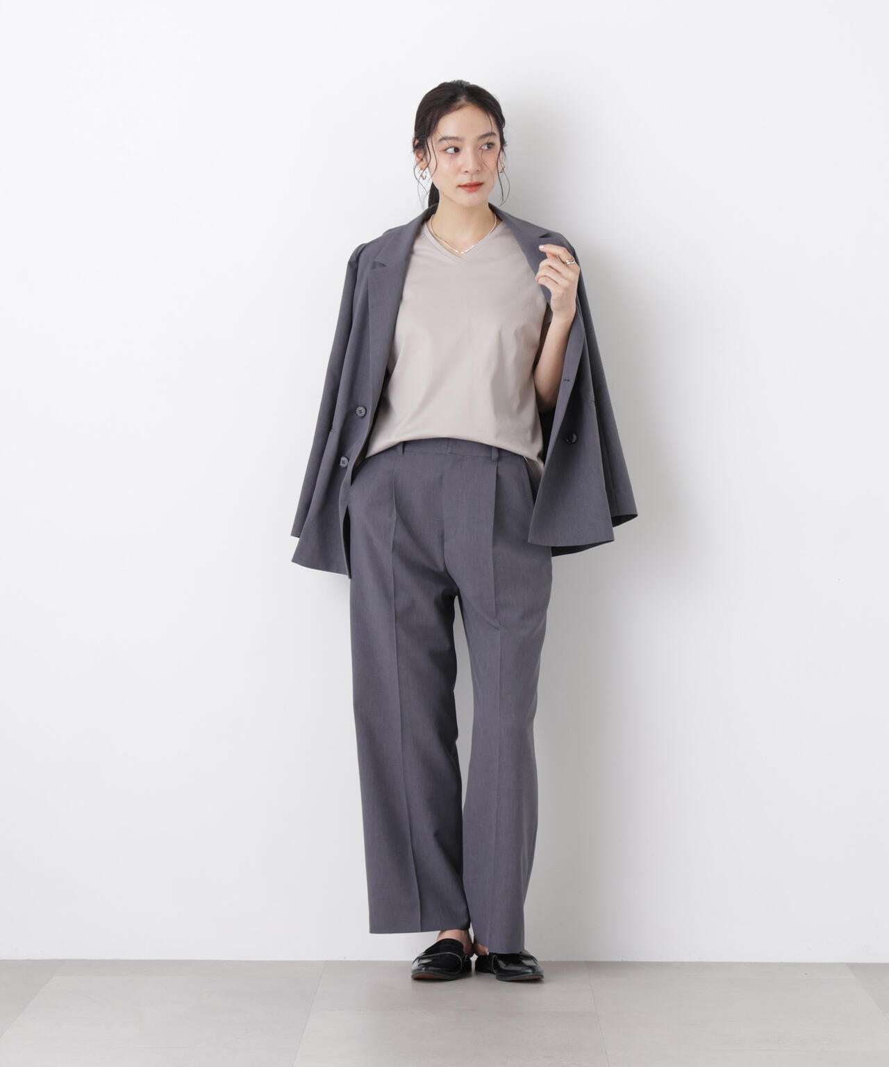 DressT/シルケットスムースVネックソフトドルマンTシャツ 6696124310