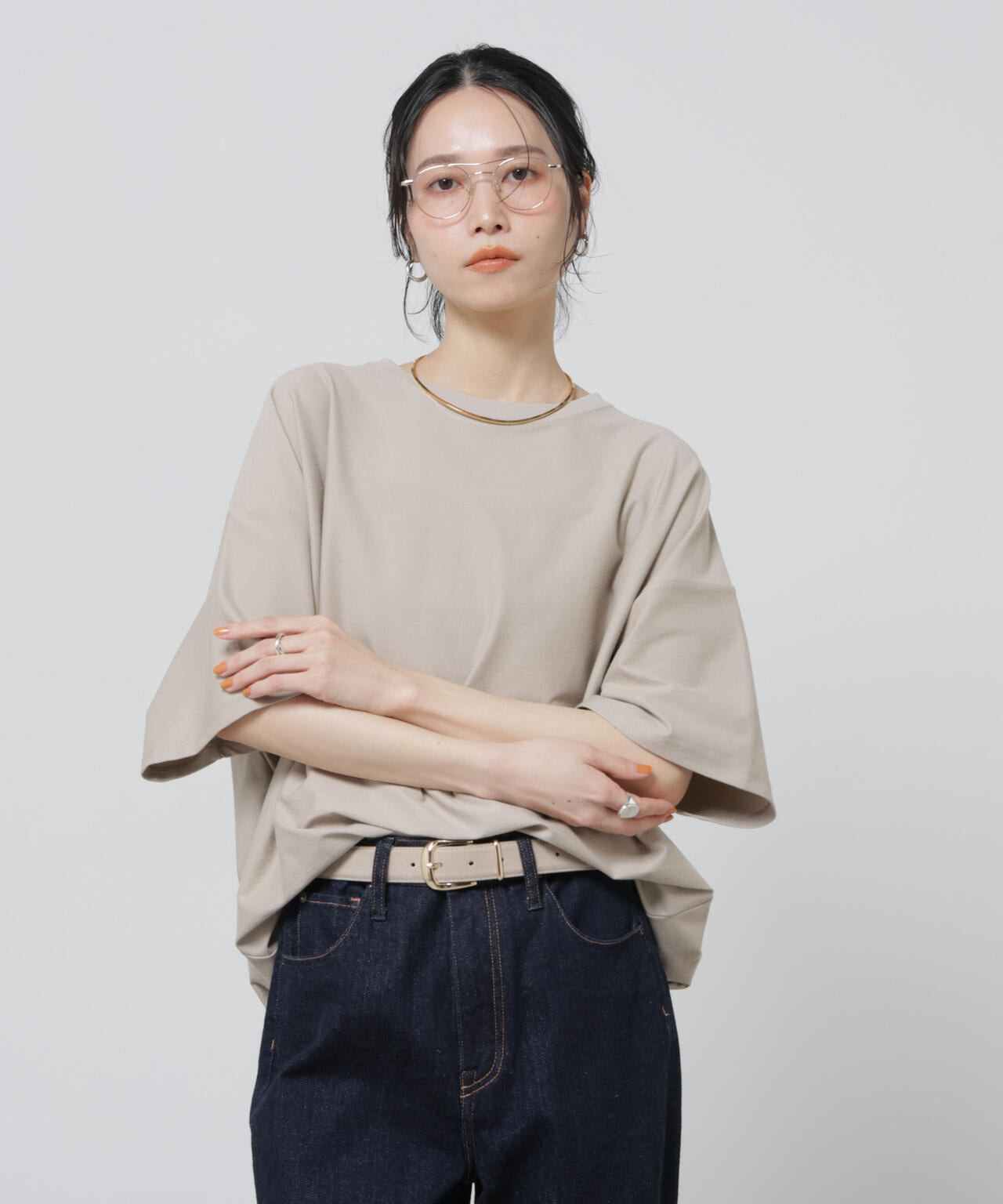 「Meaningful Continuity」coveross(R)ツイル調冷感プレーティング天竺Tシャツ 6696124314