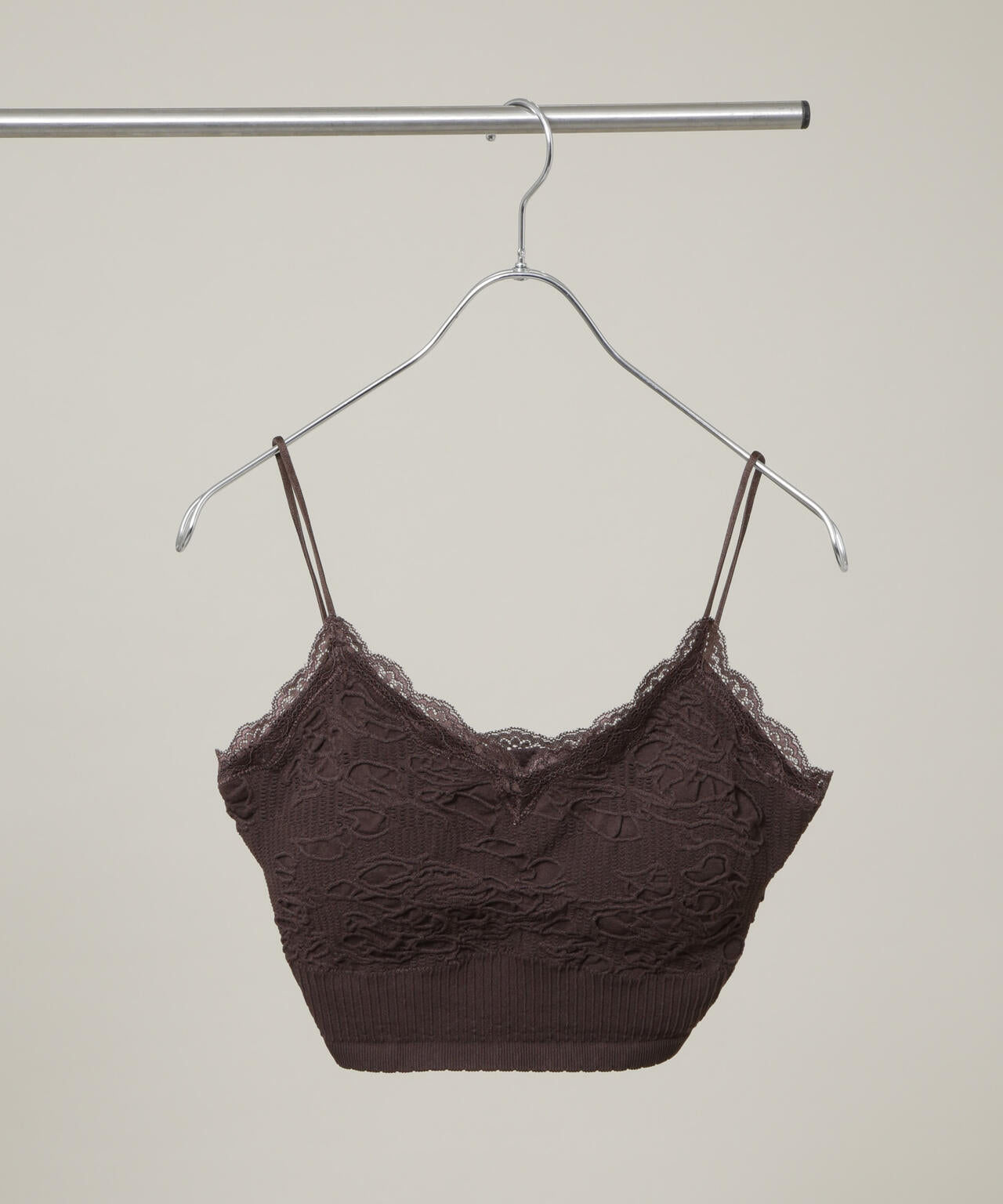 レースジャガードカップ取り外しクロップドキャミソール 6696124315