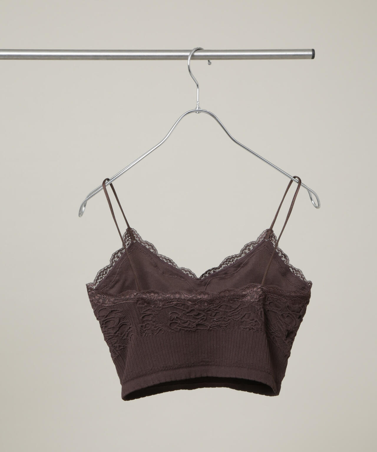 レースジャガードカップ取り外しクロップドキャミソール 6696124315