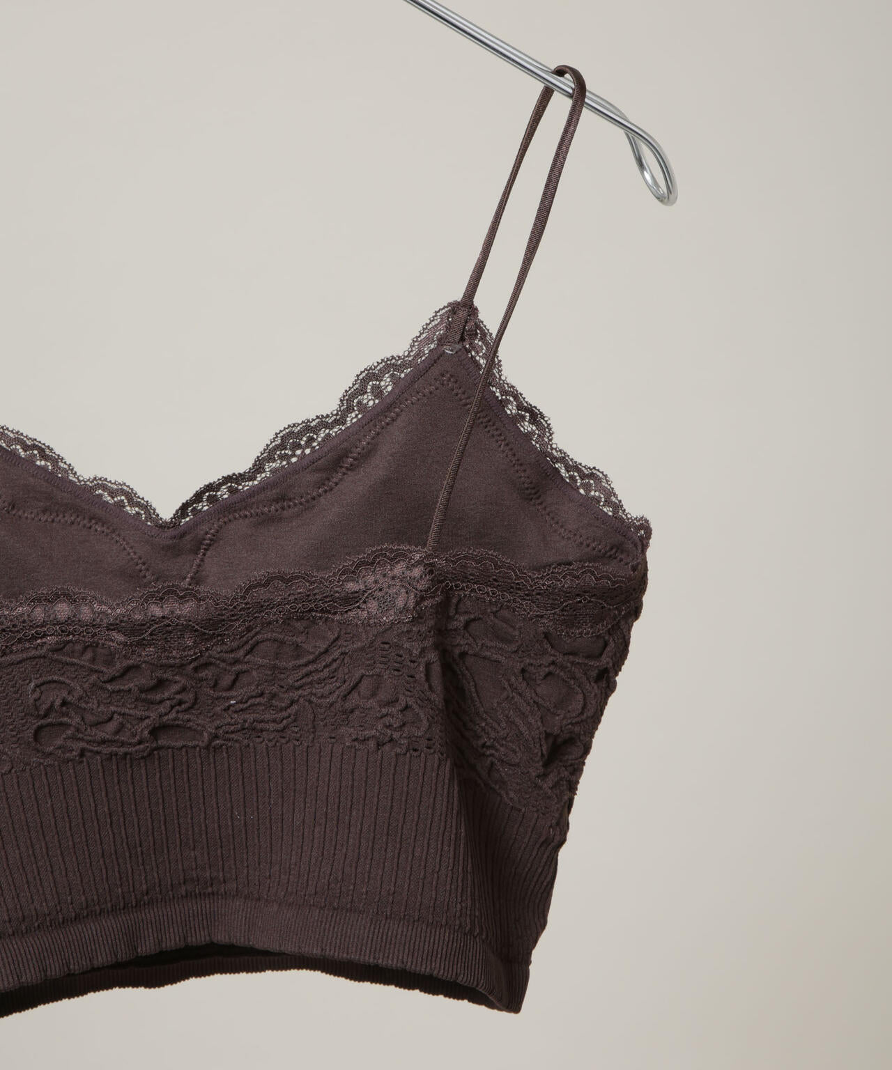 レースジャガードカップ取り外しクロップドキャミソール 6696124315