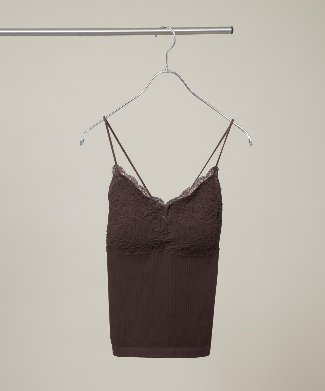 レースジャガードカップ付きキャミソール 6696124316