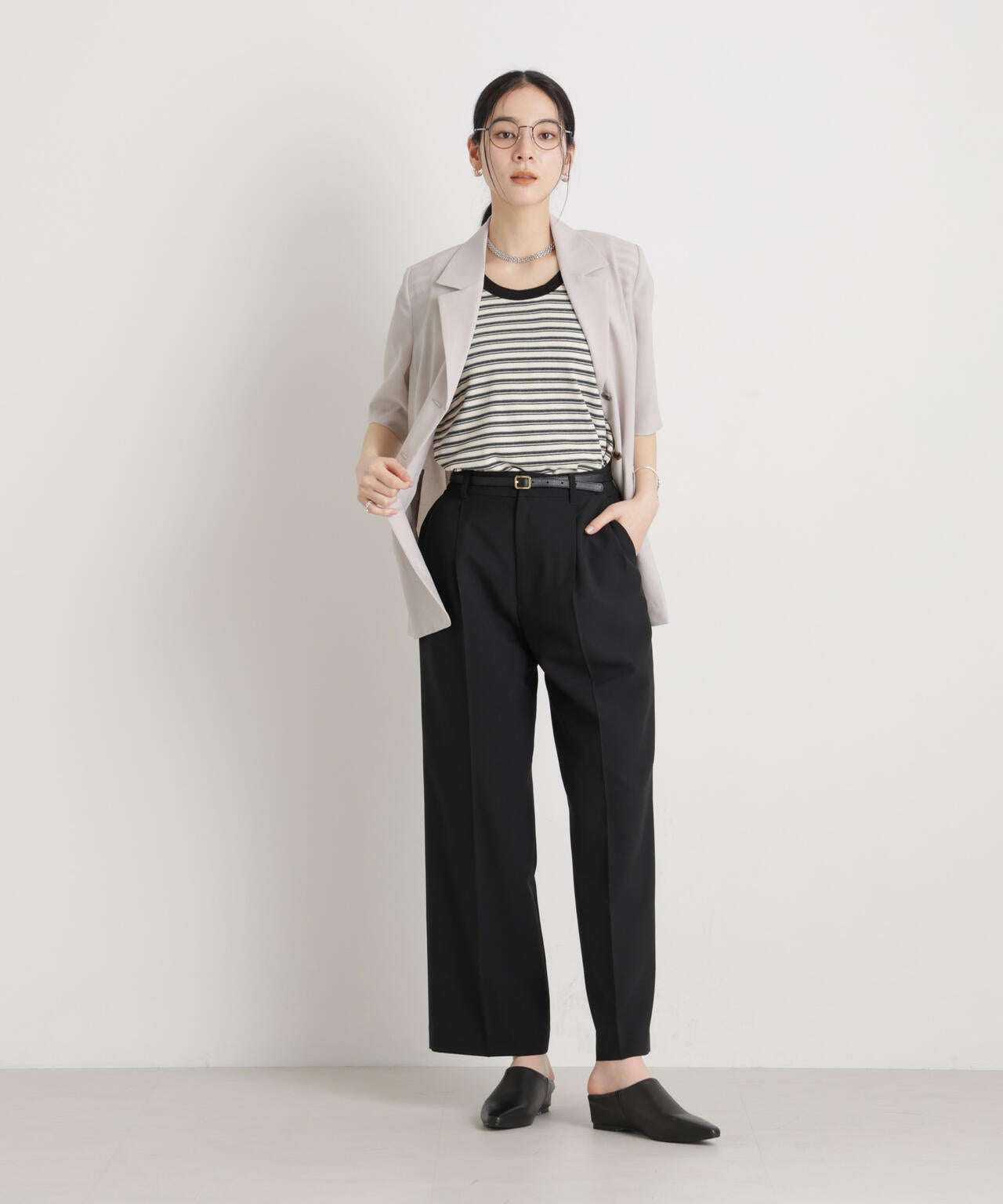 【GRACETEC】ライトファンクションタックセミワイドパンツ 6696127308