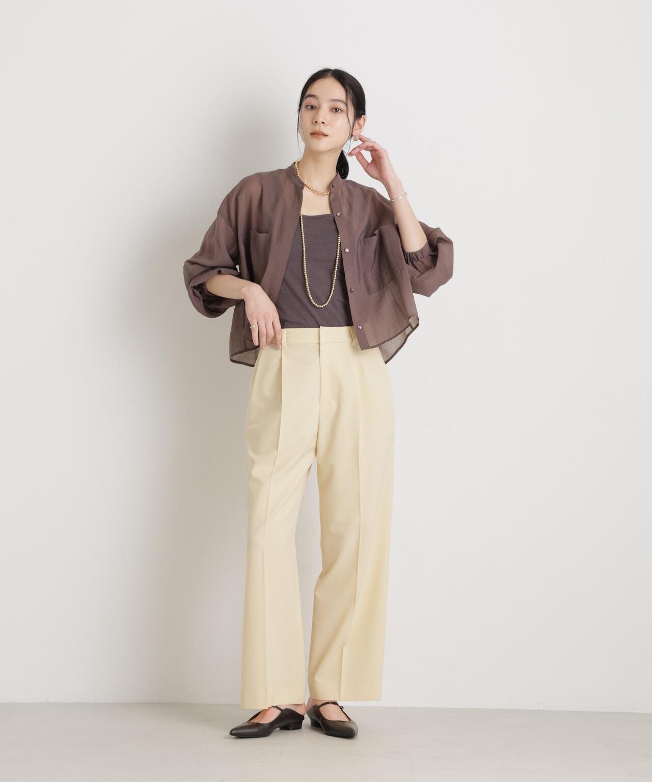 【GRACETEC】ライトファンクションタックセミワイドパンツ 6696127308