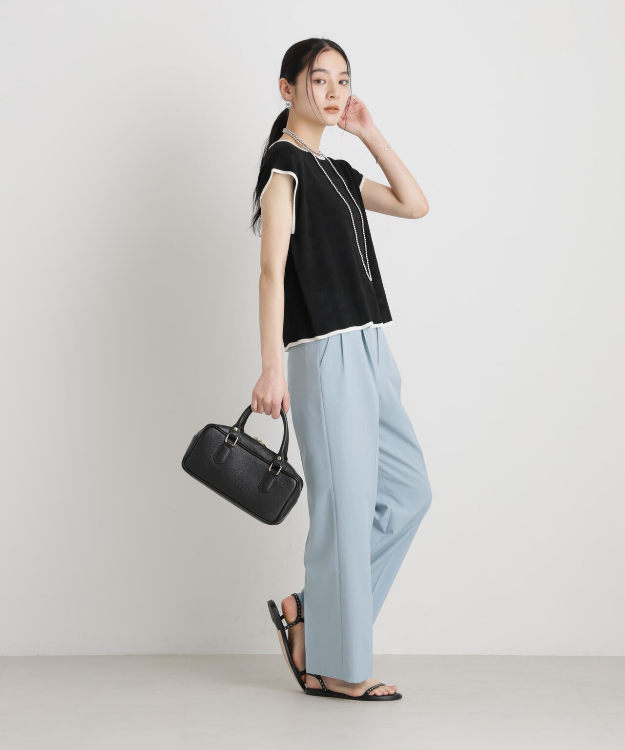 【GRACETEC】ライトファンクションタックセミワイドパンツ 6696127308