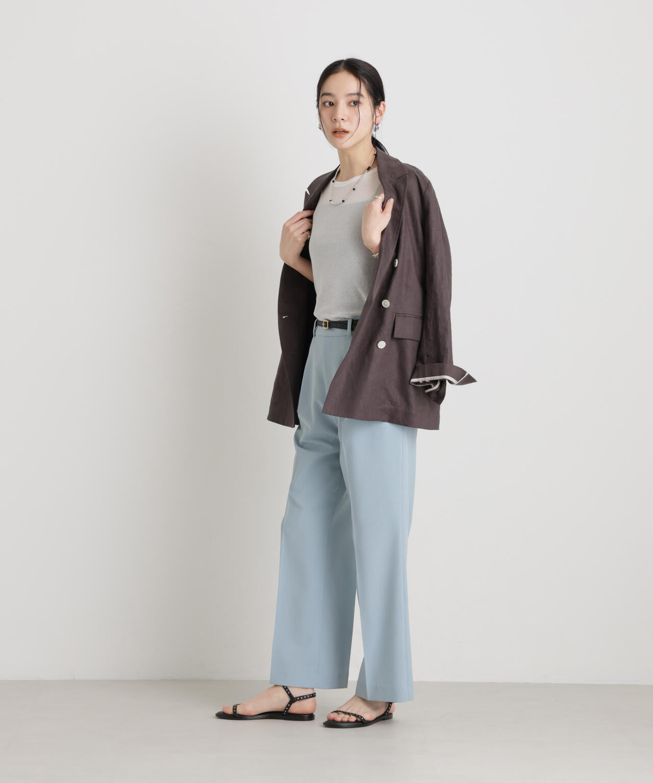 【GRACETEC】ライトファンクションタックセミワイドパンツ 6696127308