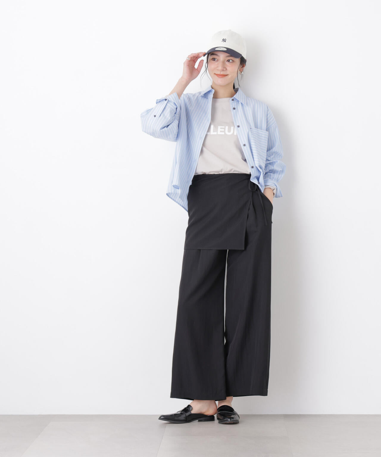 スカーフセットタックワイドパンツ 6696127311