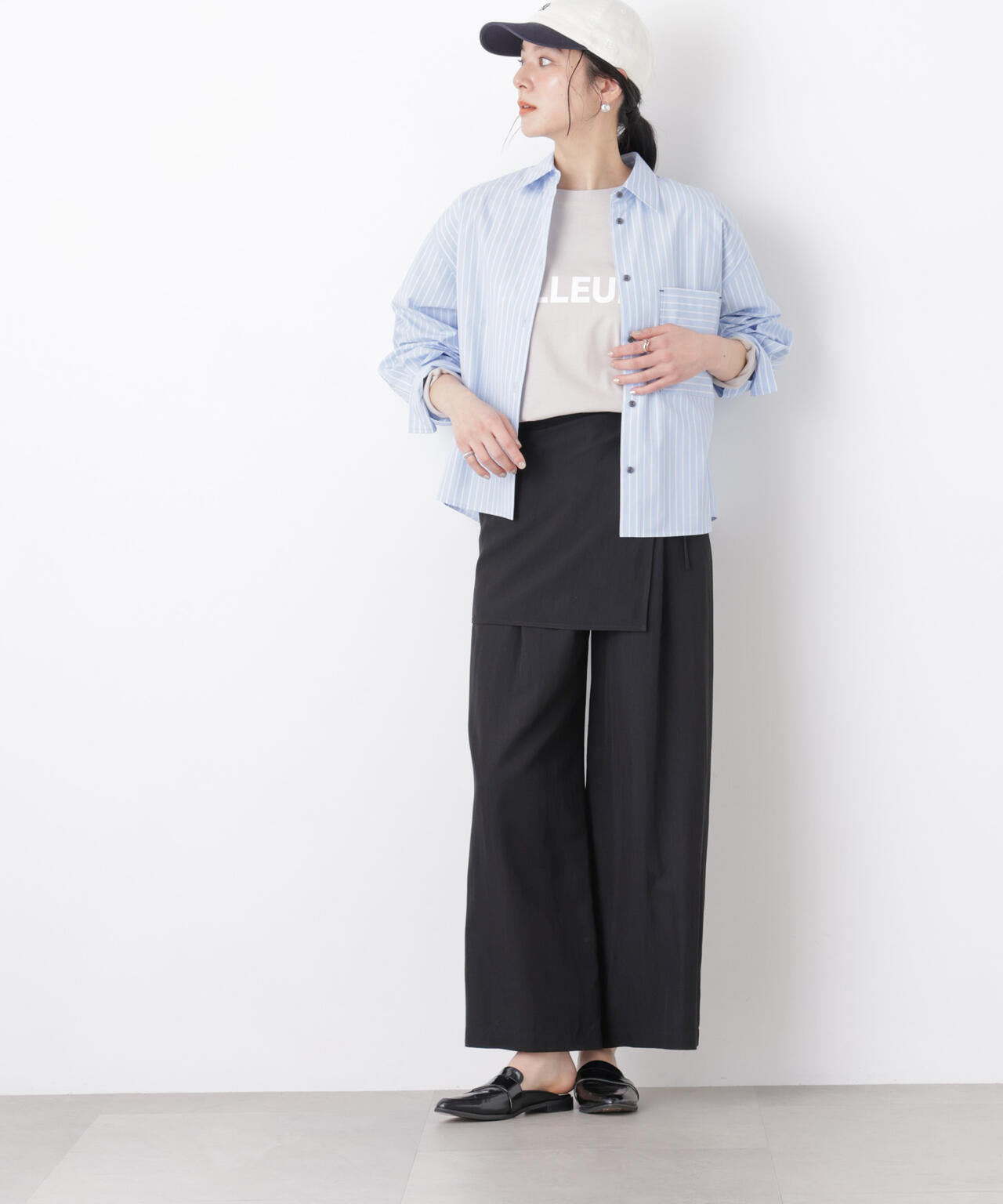 スカーフセットタックワイドパンツ 6696127311