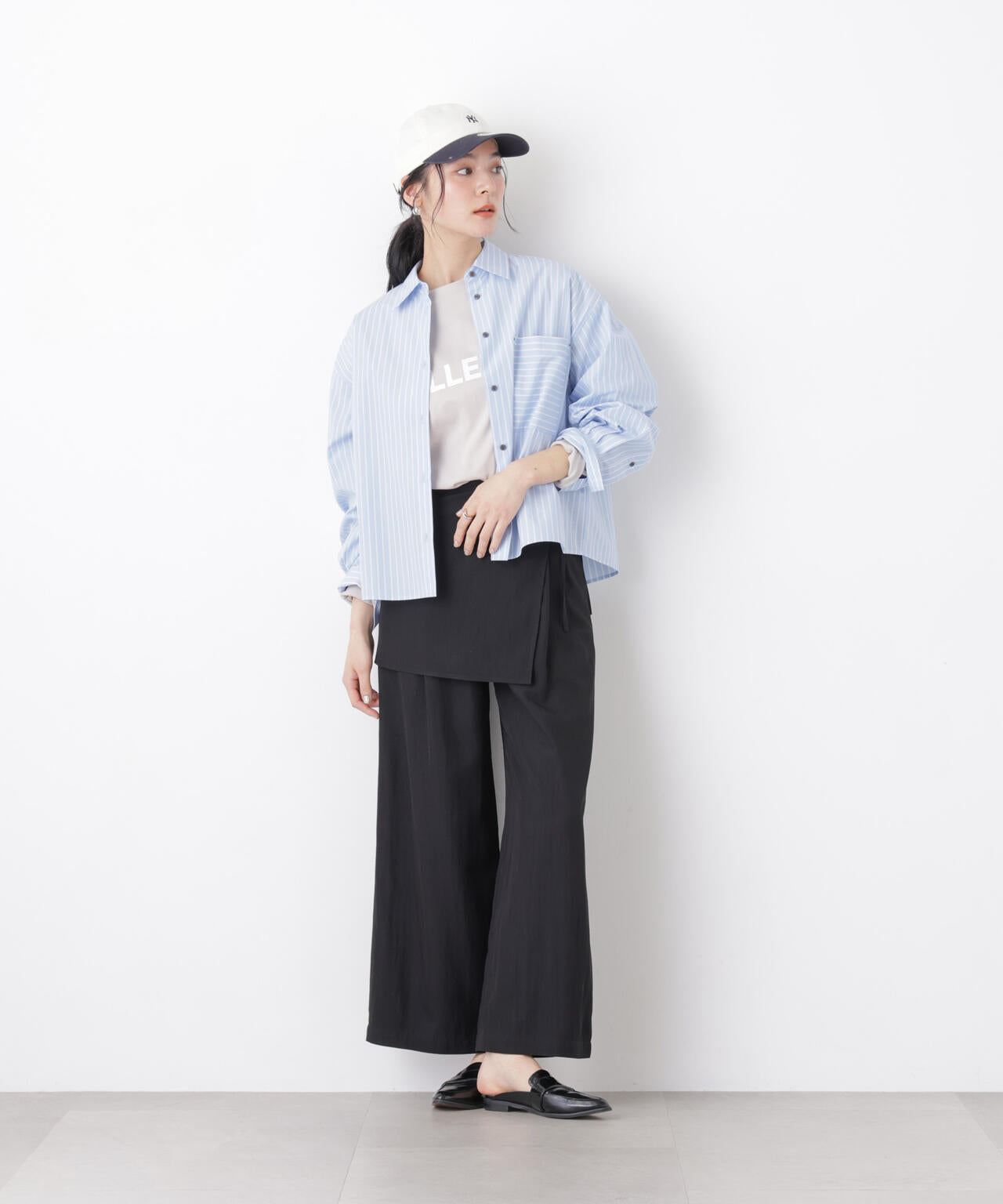 スカーフセットタックワイドパンツ 6696127311