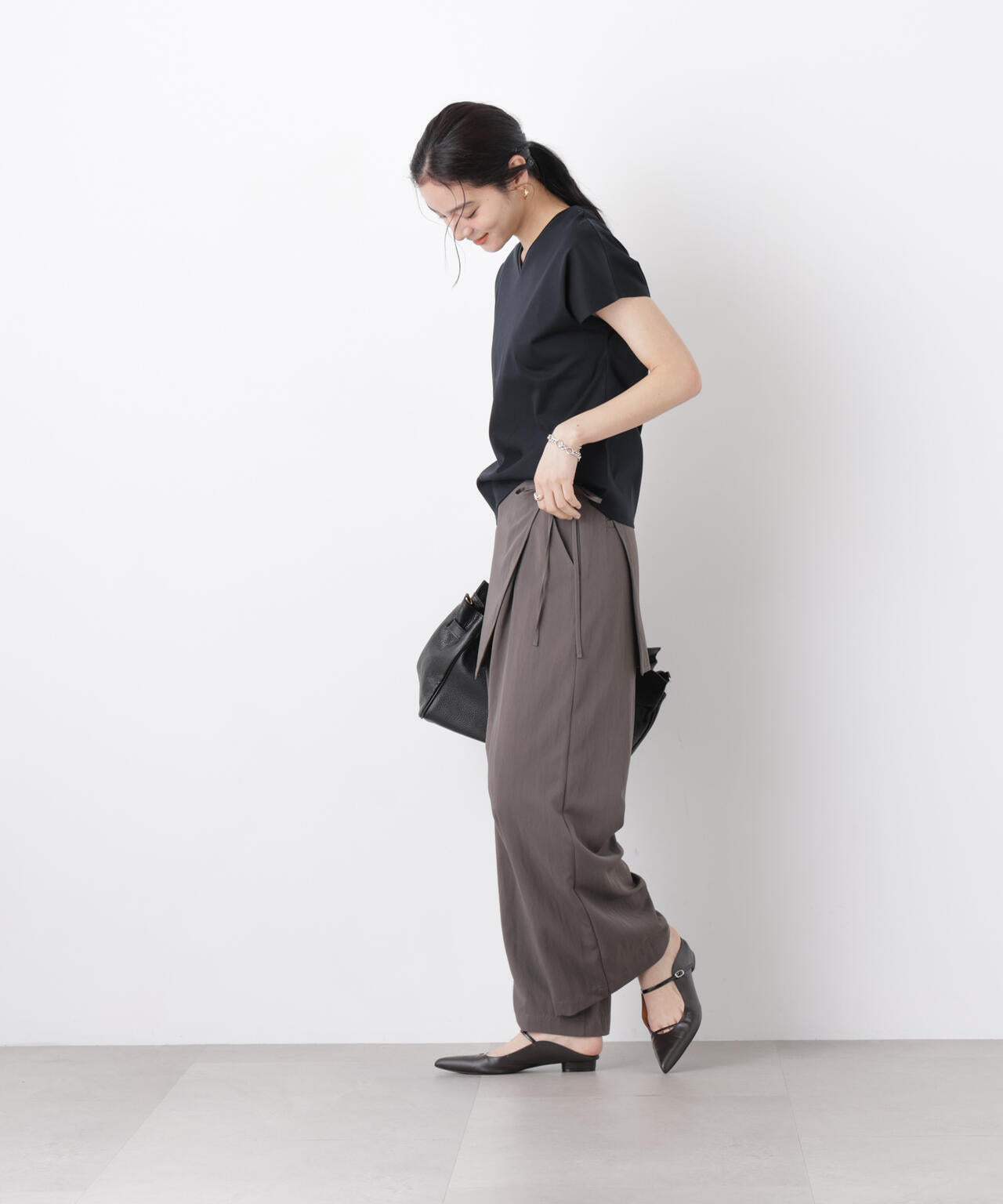 スカーフセットタックワイドパンツ 6696127311