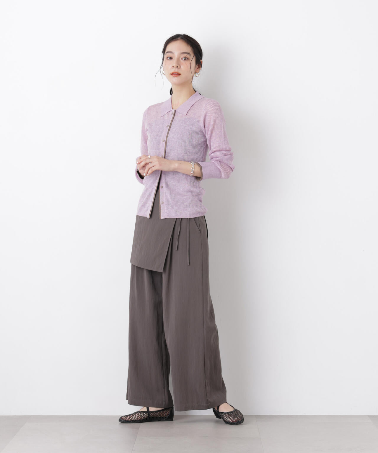 スカーフセットタックワイドパンツ 6696127311