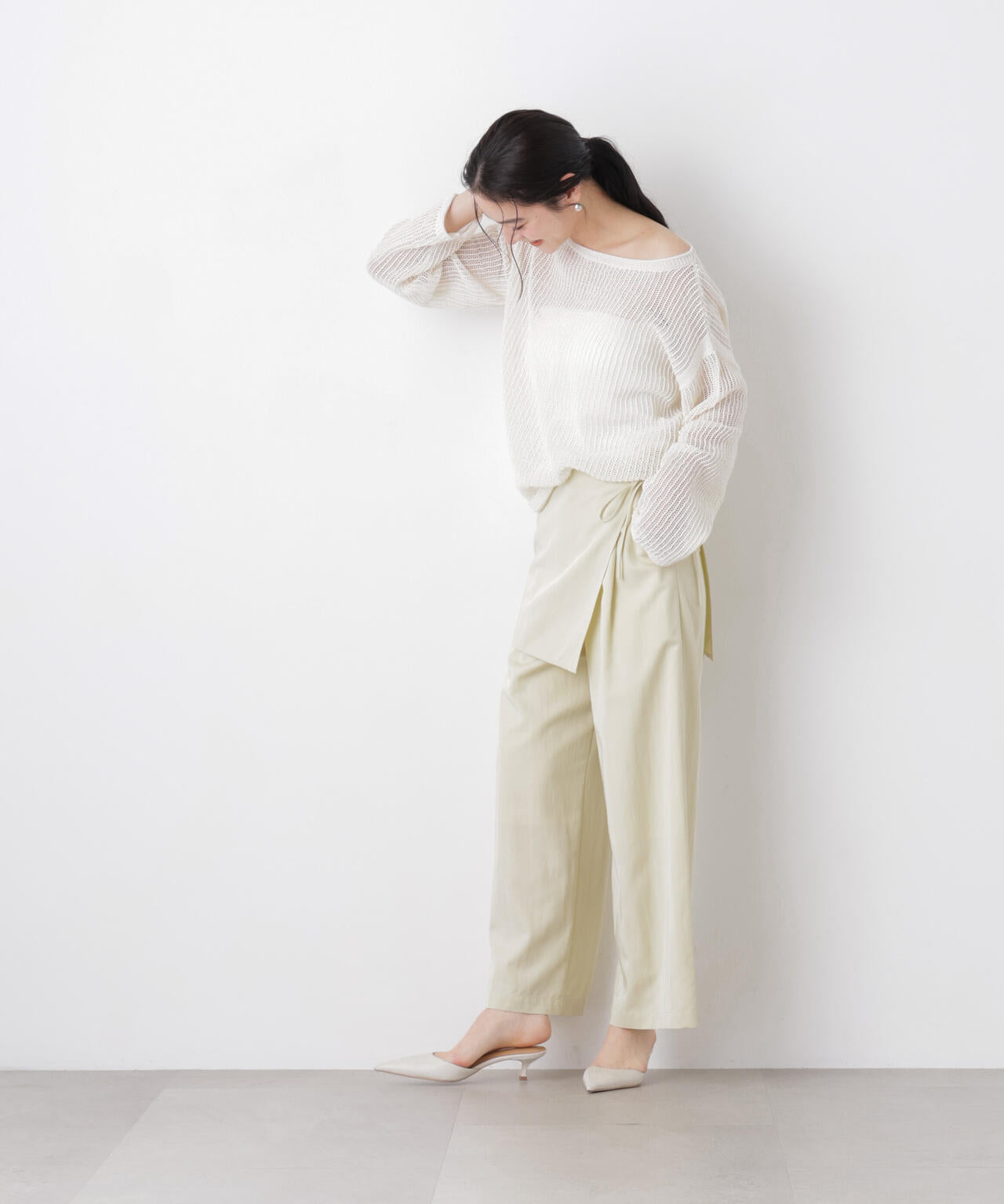 スカーフセットタックワイドパンツ 6696127311